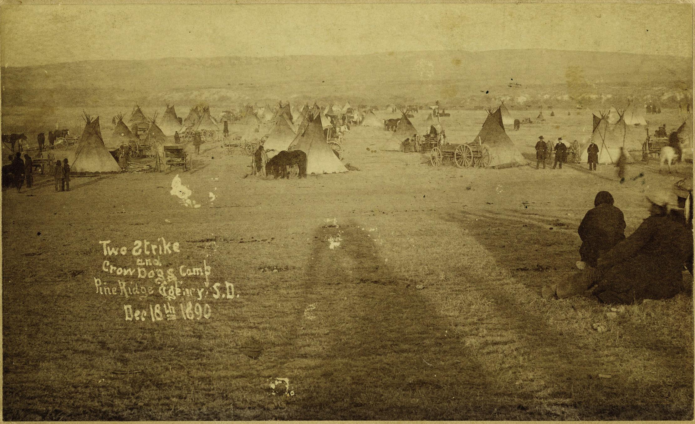 image of Lakota encampment taken just three days after Sitting Bull's
