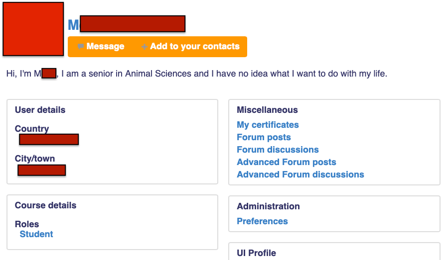 The most honest bio I've seen on Moodle r/UIUC