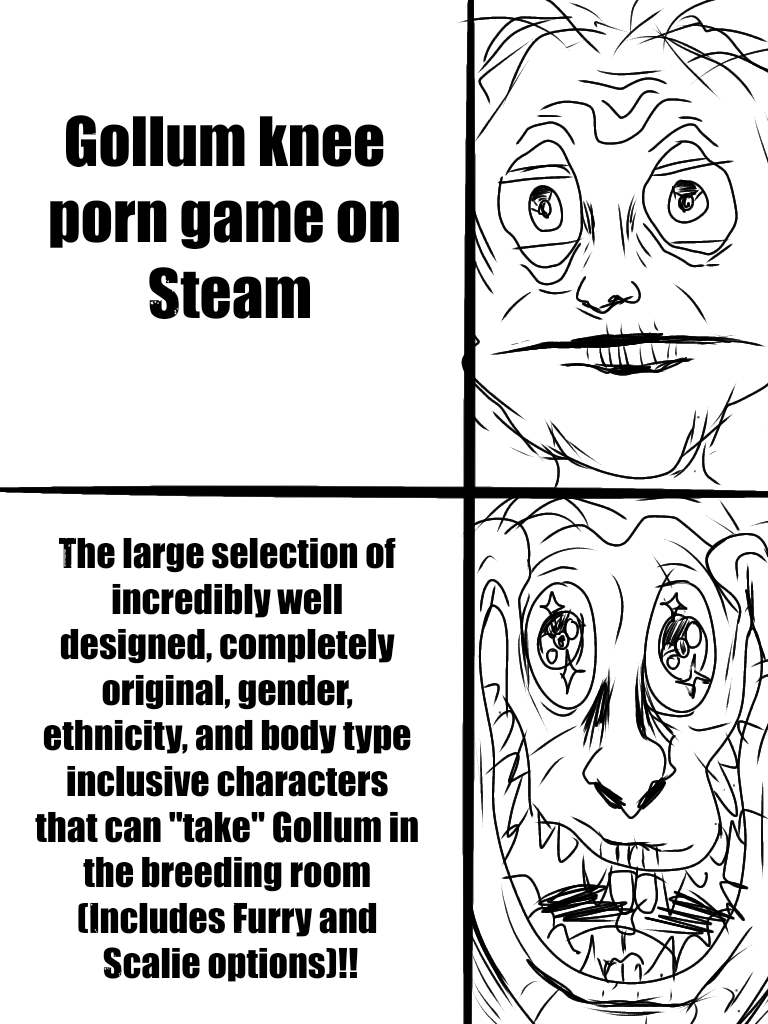 Had a dream about a "Gollum Knee Porn" game on Steam : r