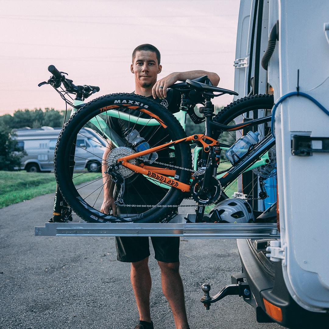 Dreamed of getting bikes after downsizing to our van. Built a slide out