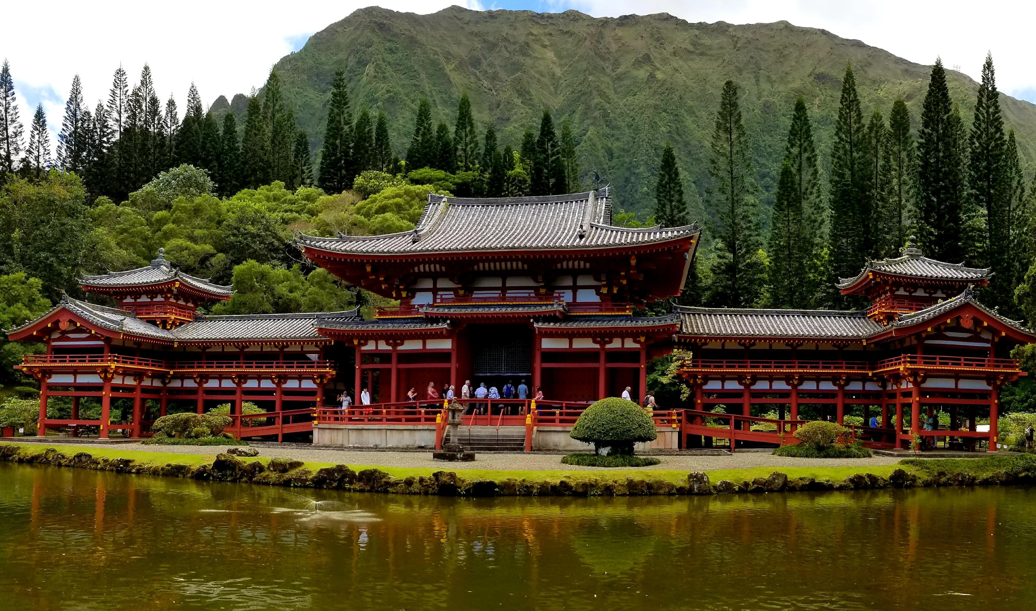 Valley of the Temples on Oahu tucked away near a mountain side. r/travel