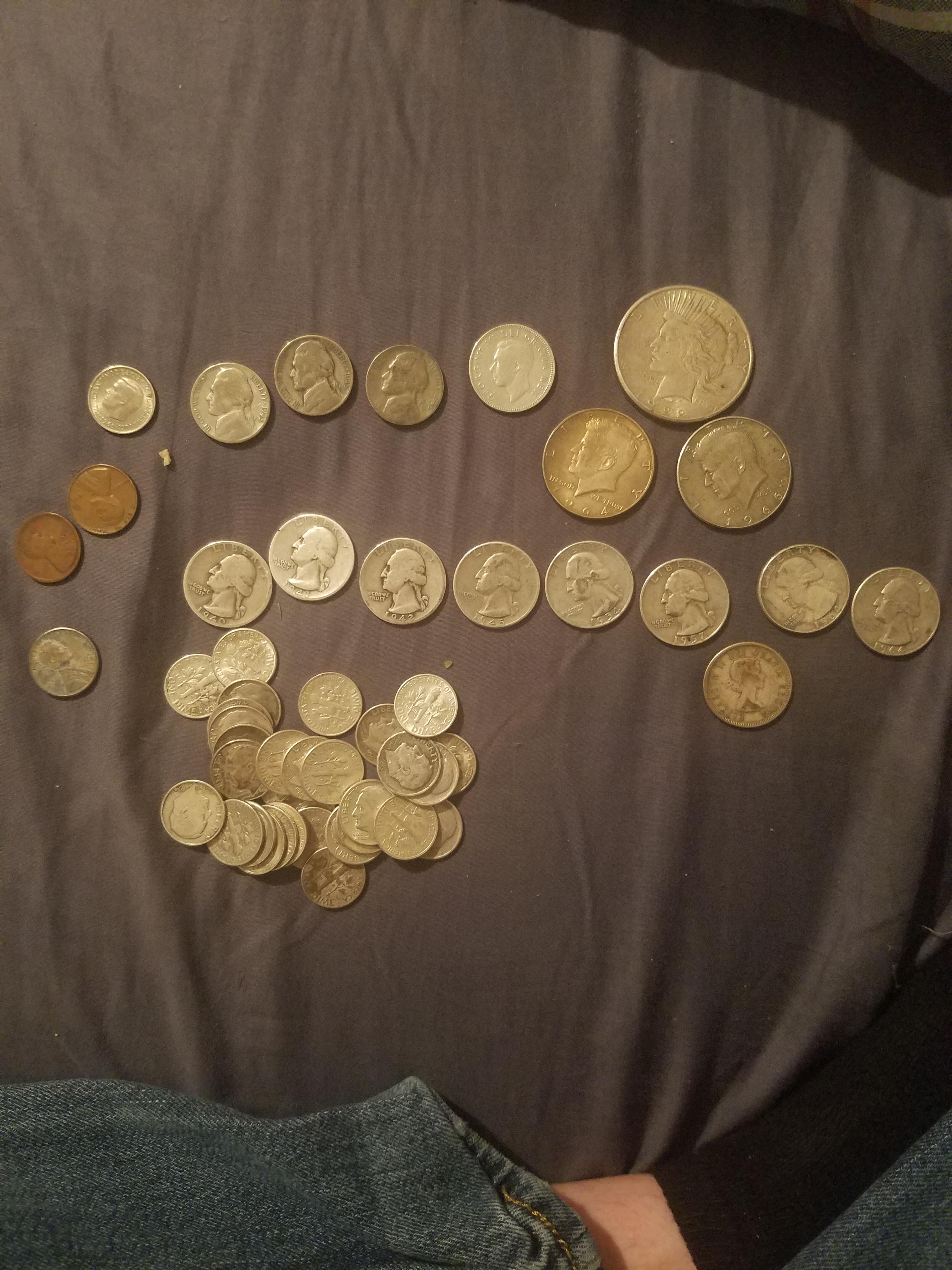 4 months of coinstar finds. 32 pre64 dimes. 8 pre64 quarters. 3
