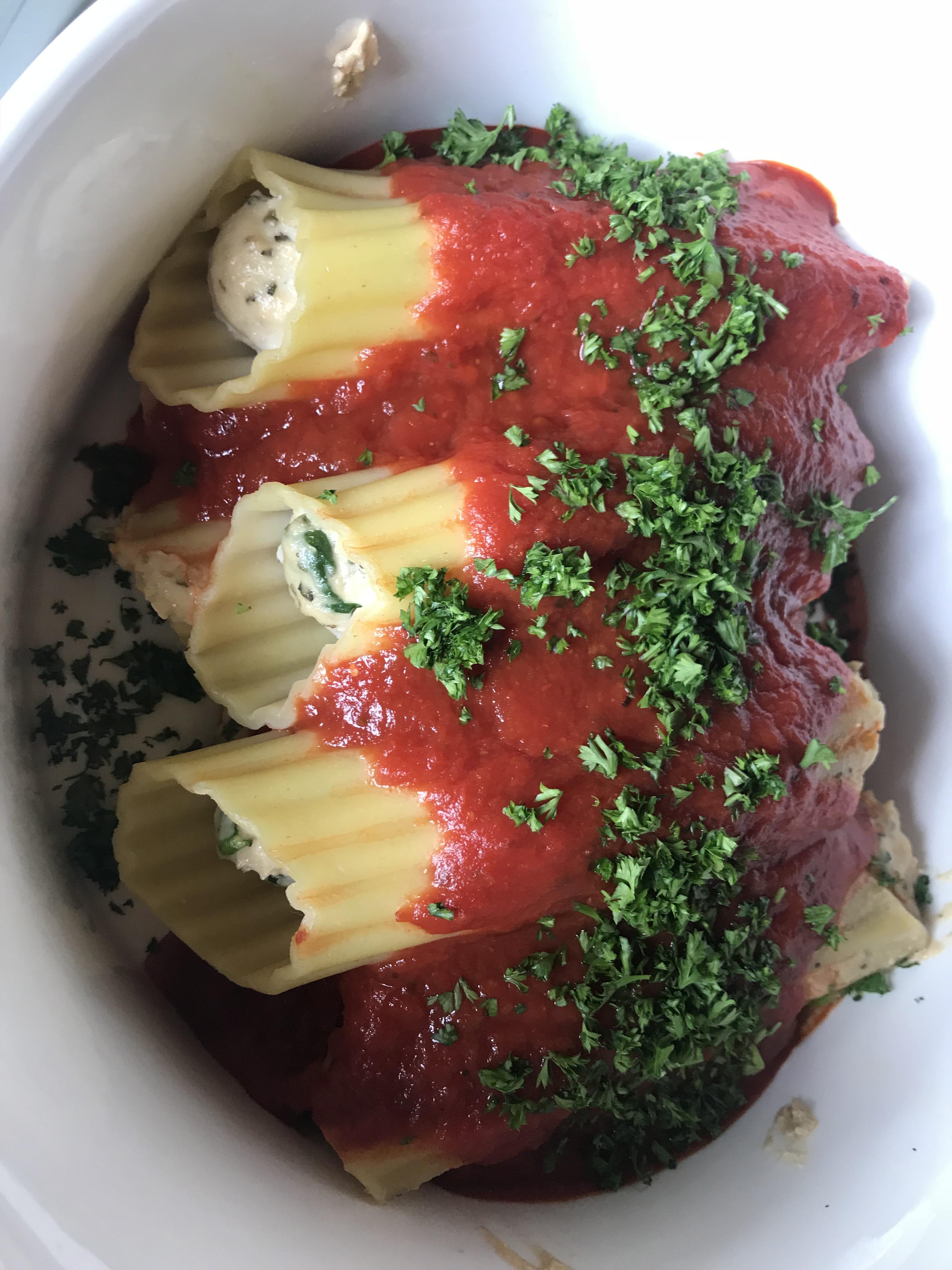 Creamy cashew rigatoni. (Used the filling from the cashew jumbo shells