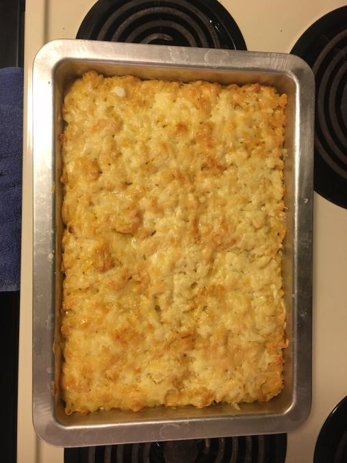 My first baked mac and cheese (Cheddar,.Gouda, Mozzarella, Parmesan