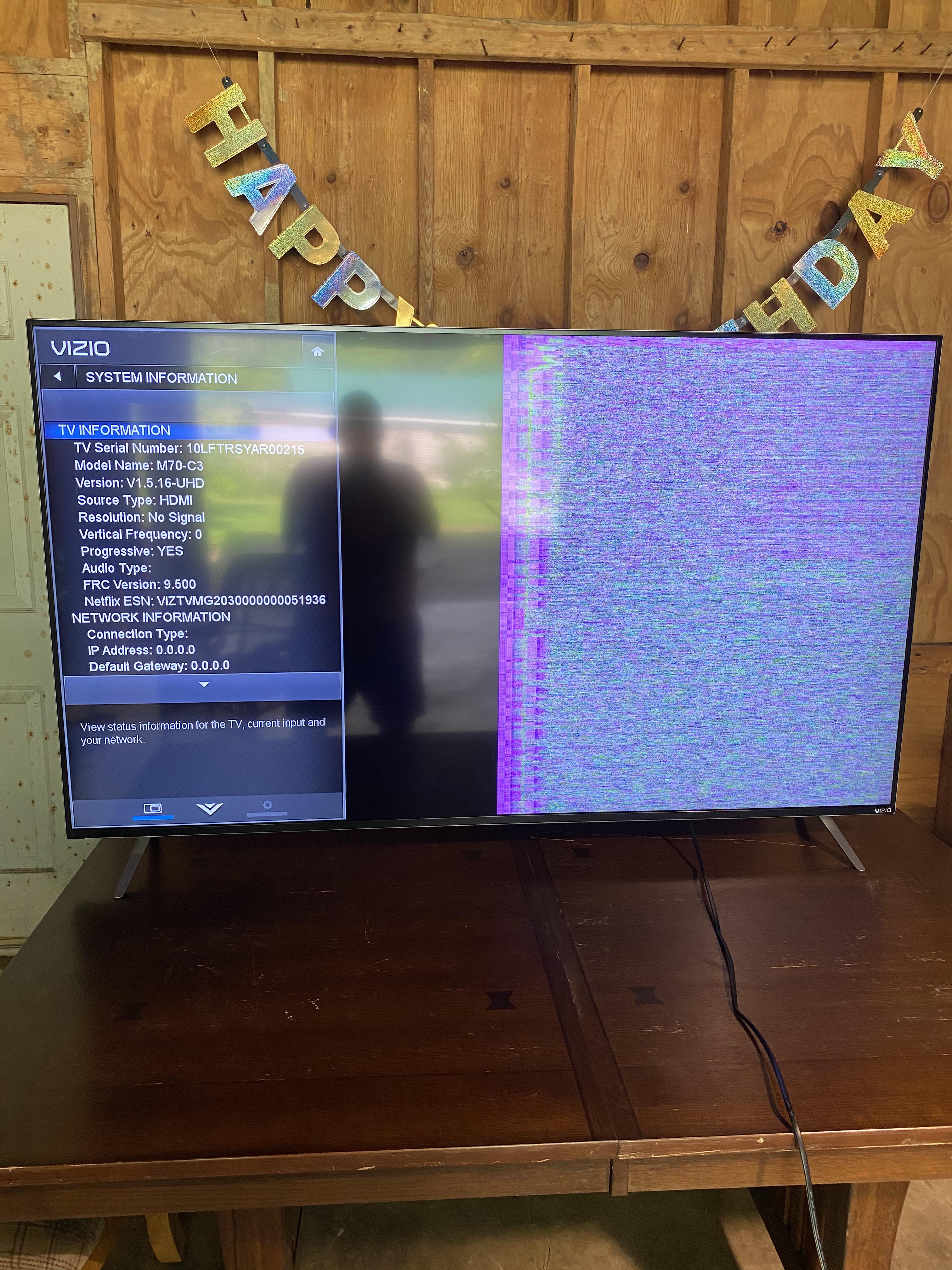 Vizio M70C3 half screen is good and the other side static. I replaced