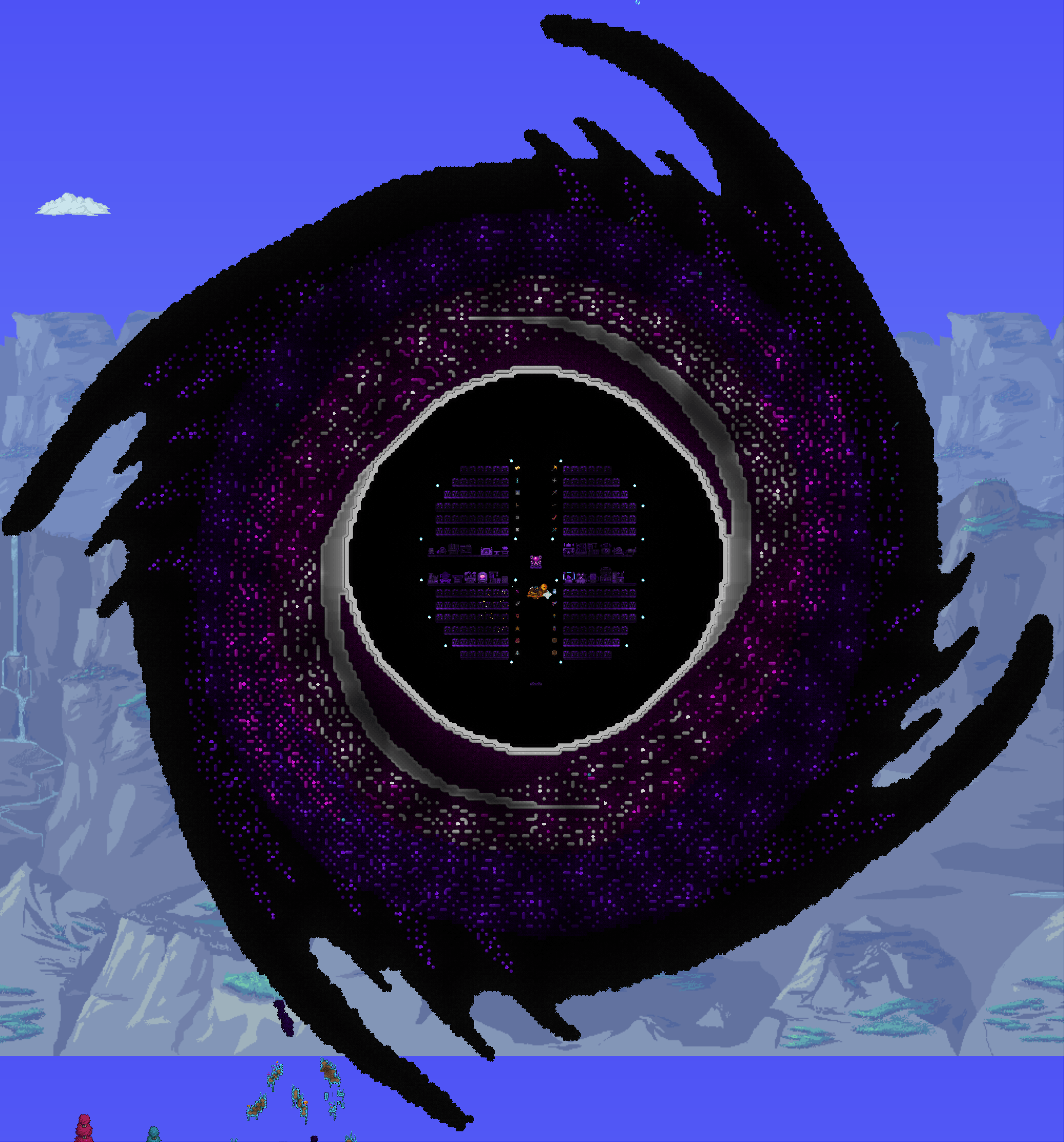 My Black Hole Storage Base r/Terraria