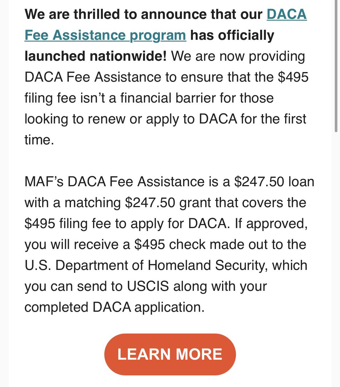 Renewal Fee Assistance! r/DACA