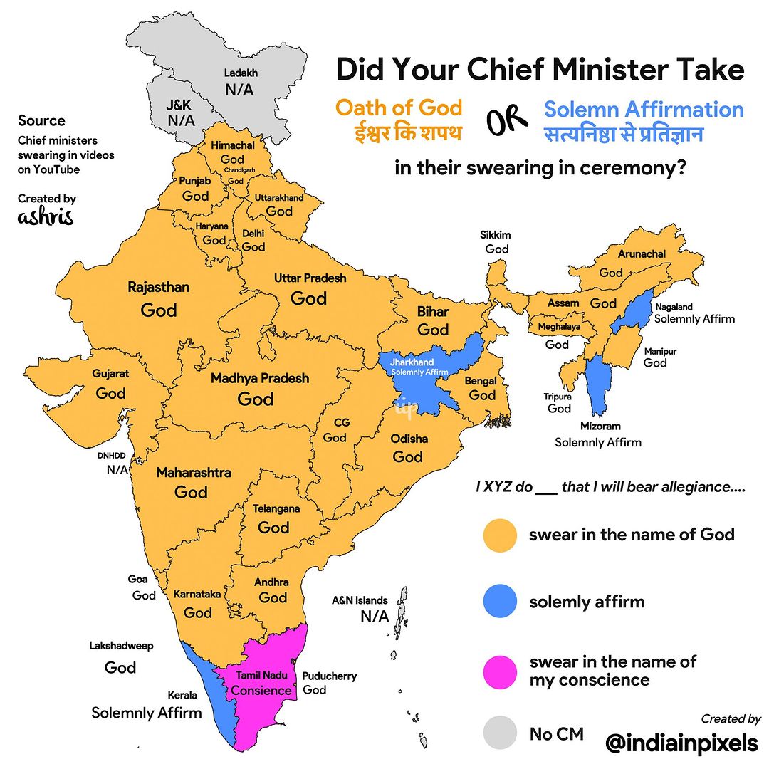 Did the chief minister of your state take oath in the name of God or