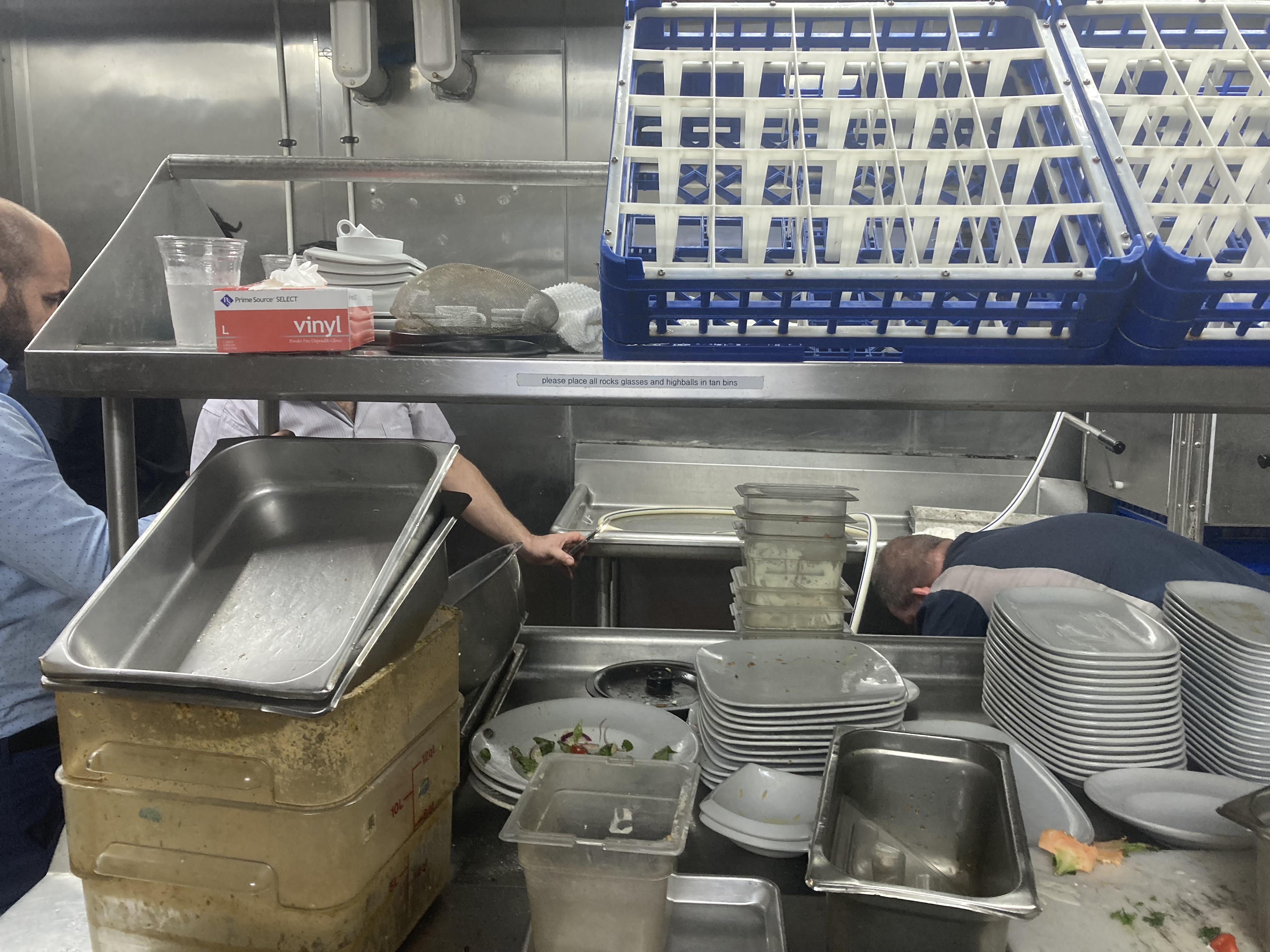 drain pipe for machine was clogged with grease. wasnt able to wash