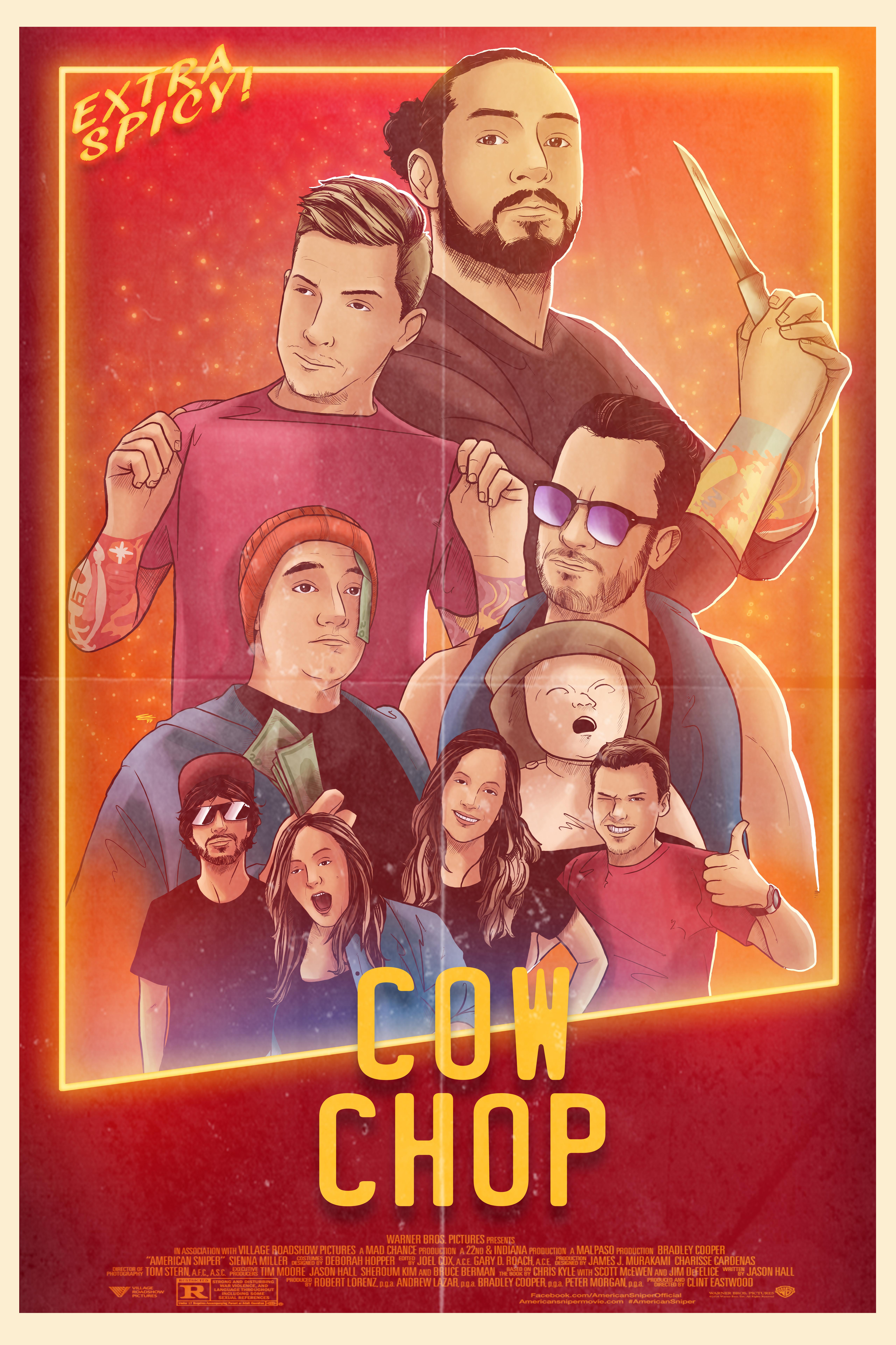 I drew a Cow Chop retro movie poster CowChop