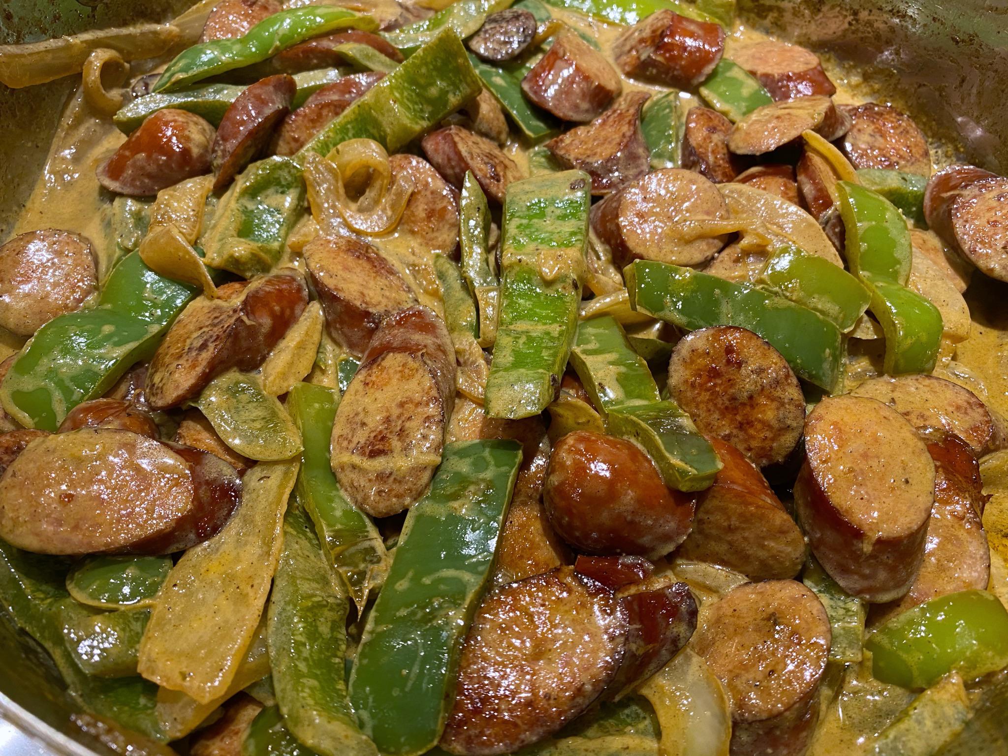 Creamy Cajun Andouille Sausage and Peppers r/ketorecipes