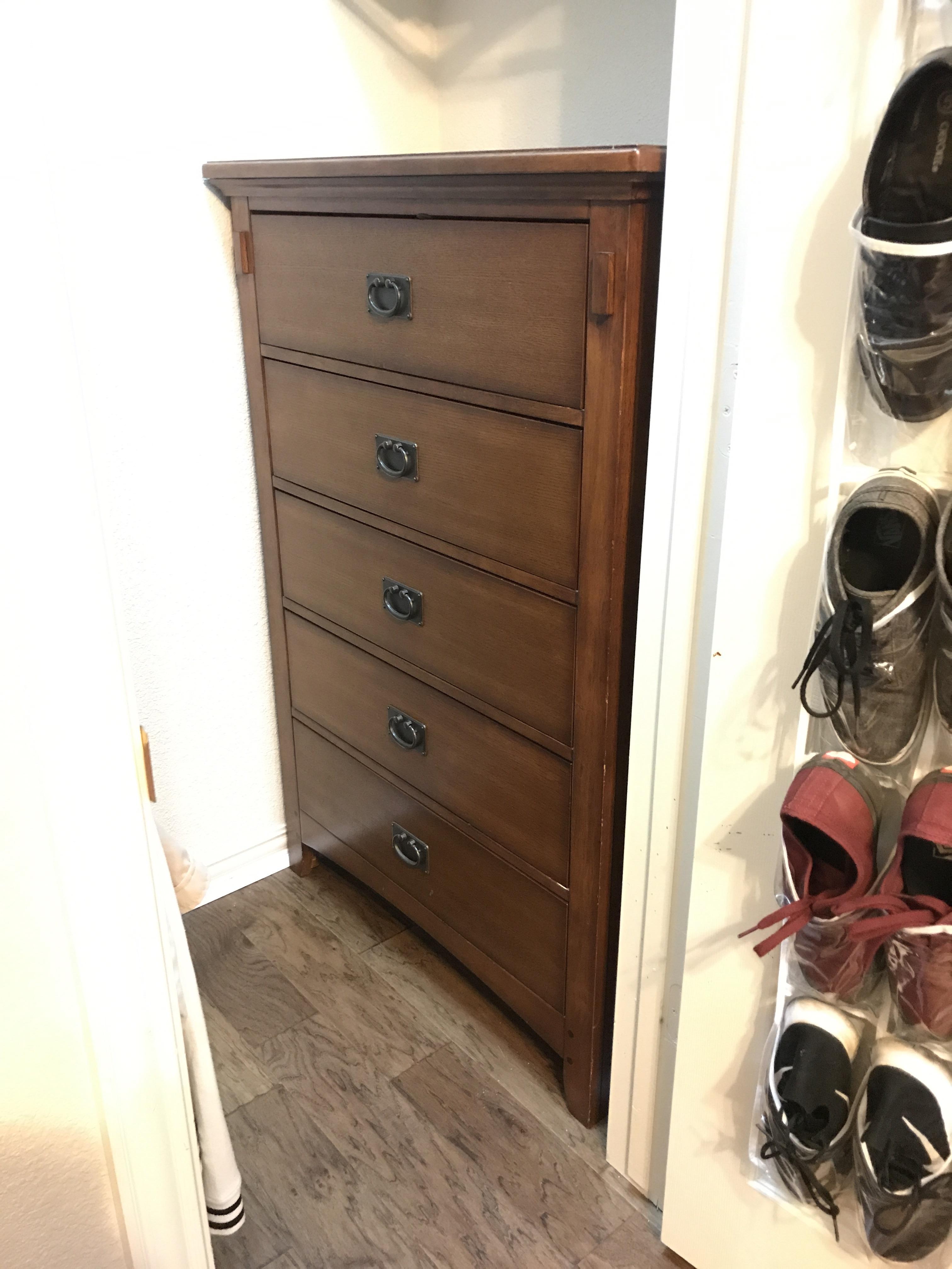 Dresser that I decided to move into my closet to save space in my room. r/Perfectfit