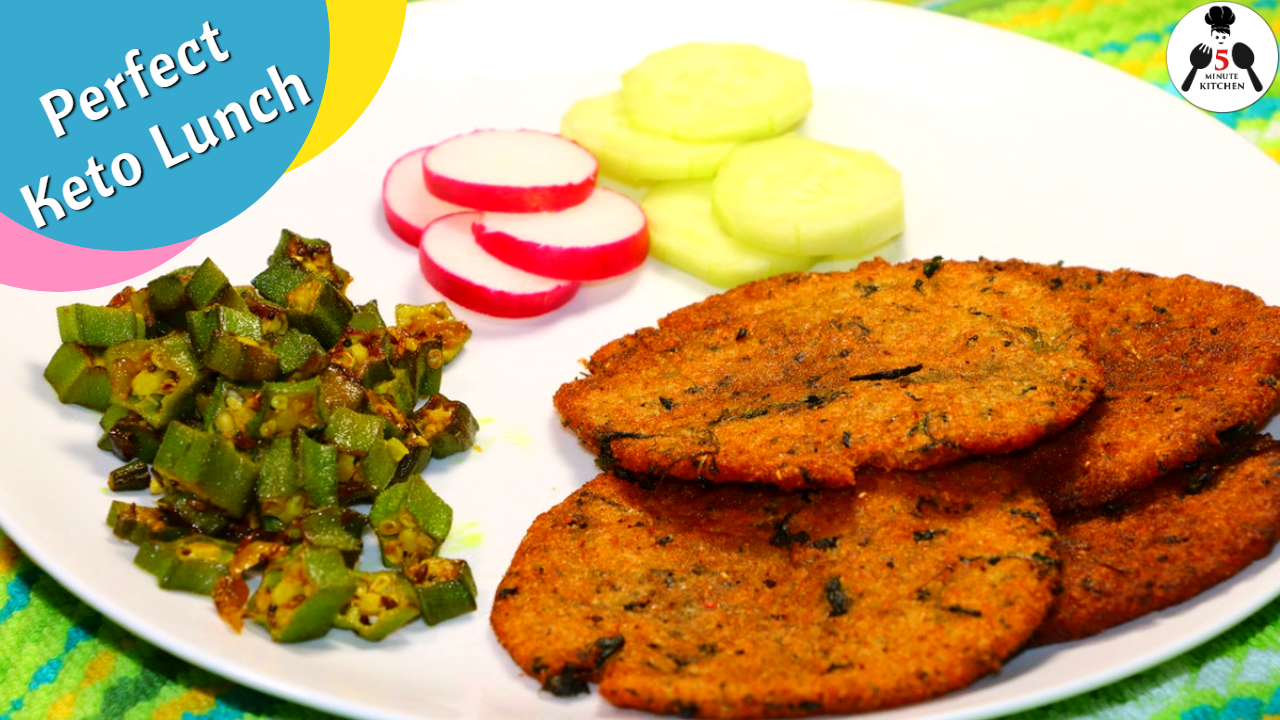 Keto deep fried spinach bread with Okra masala r/KetoMealPrep