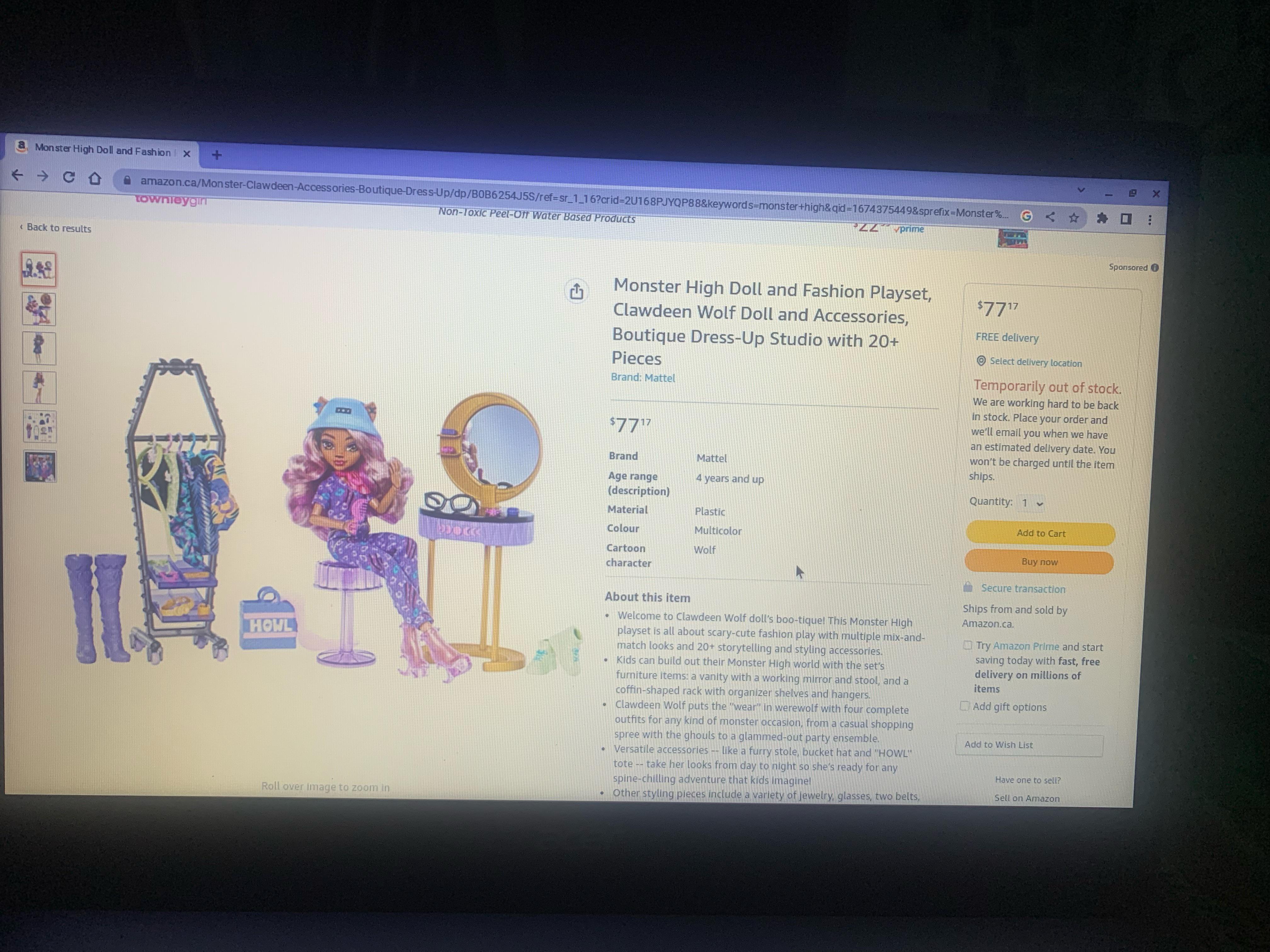 Clawdeen Fashion playset on Amazon Canada r/MonsterHigh