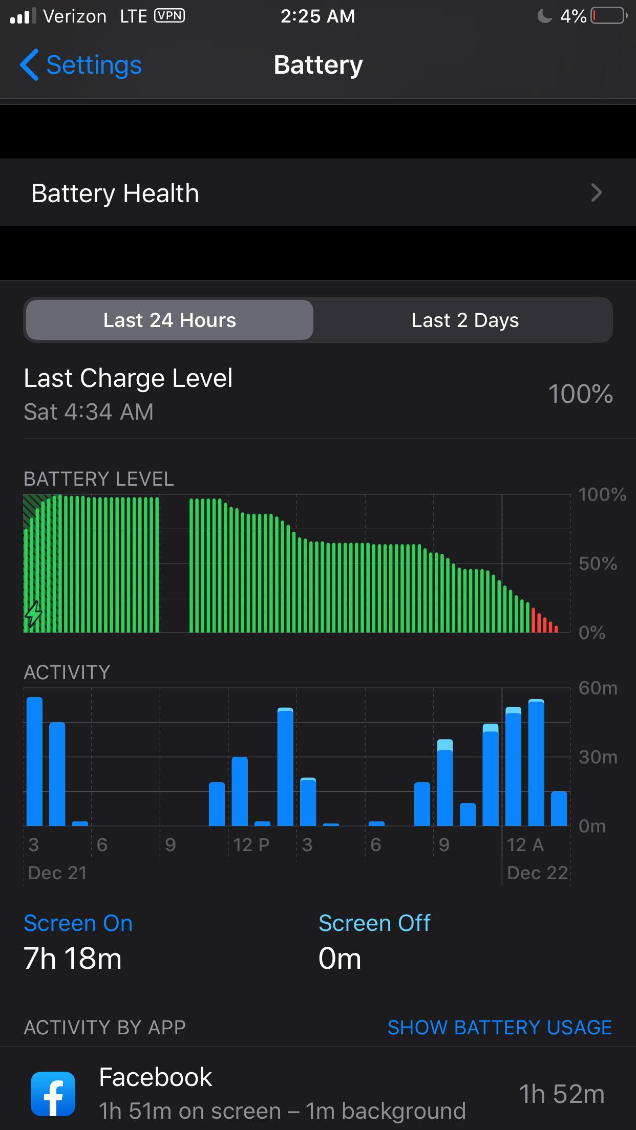New apple battery 7+ hours screen on time iPhone 6s Plus 3 and half
