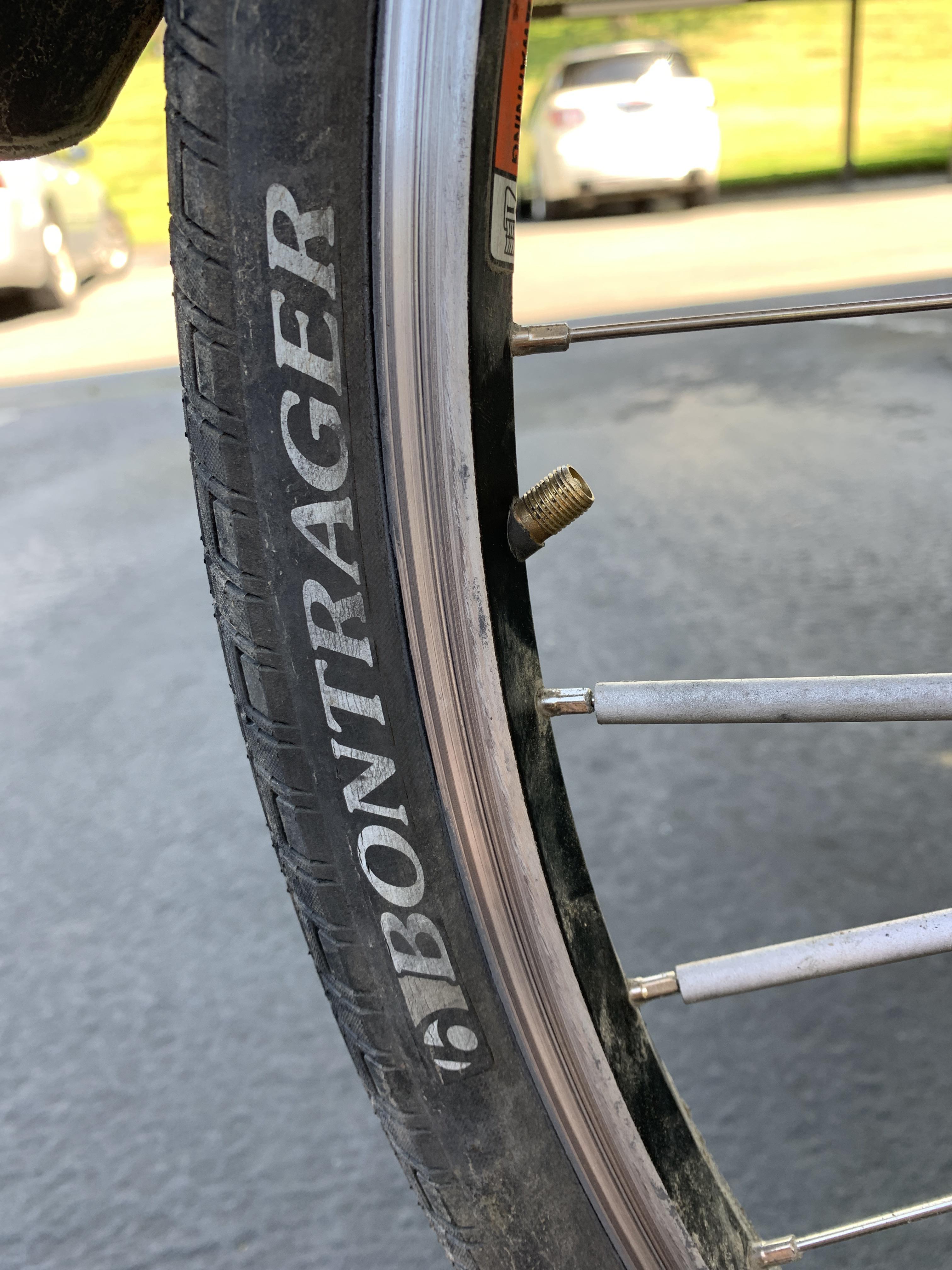 Crooked valve stem makes it almost impossible to get a pump on it. Does