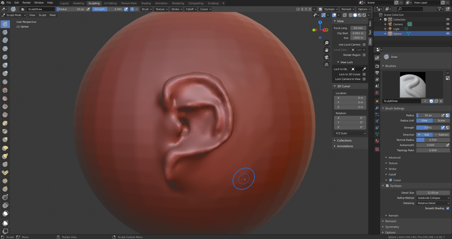 I finally started sculpting. After a brief tutorial I decided to create