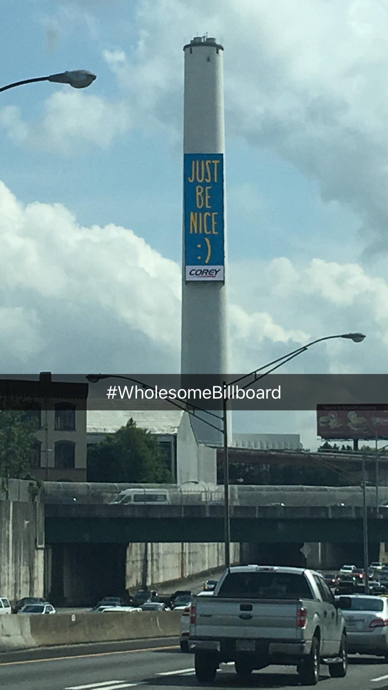 Corey Tower in Atlanta with a wholesome message ) wholesomememes