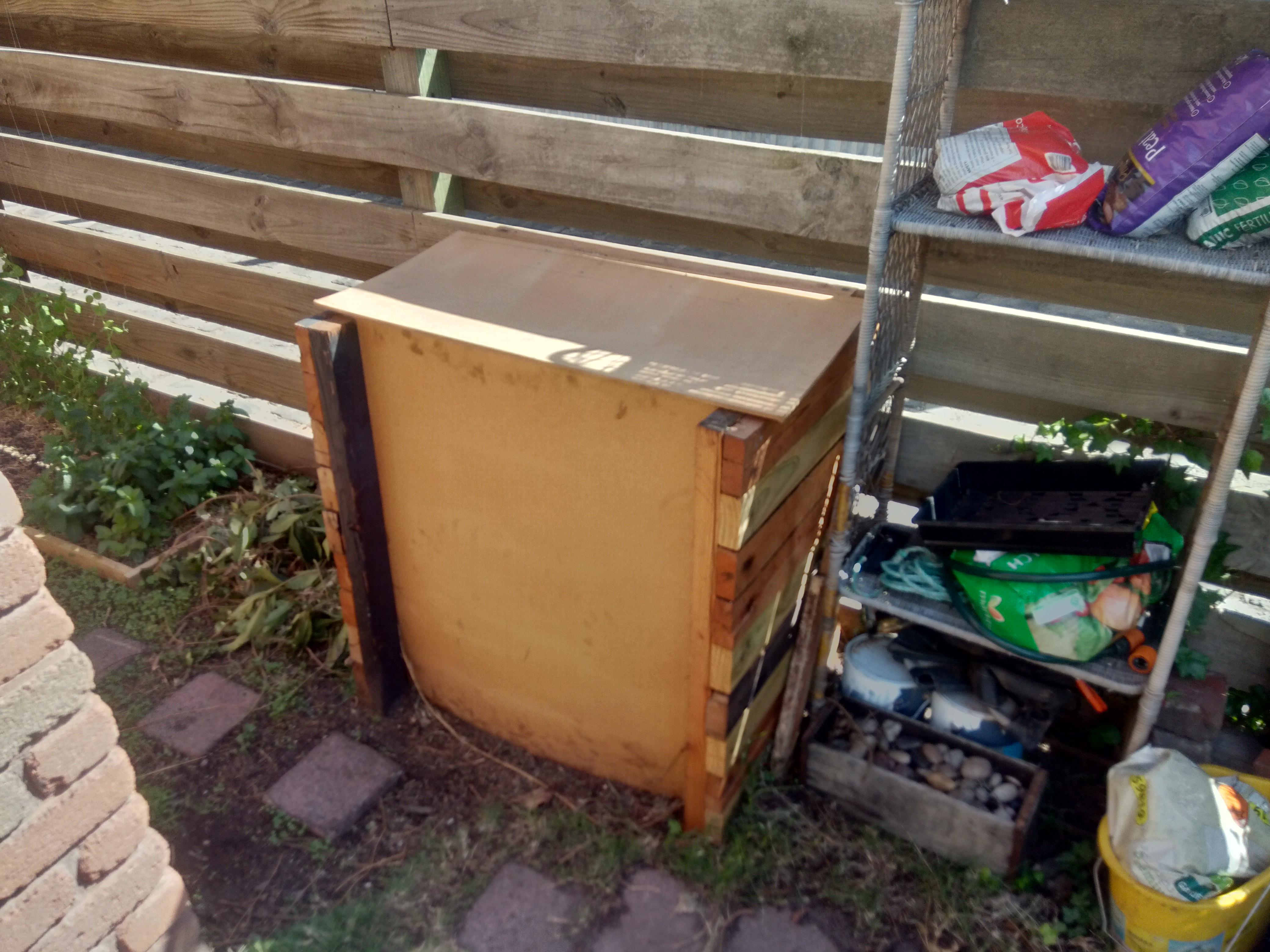 My budget compost bin sitting at 45°c