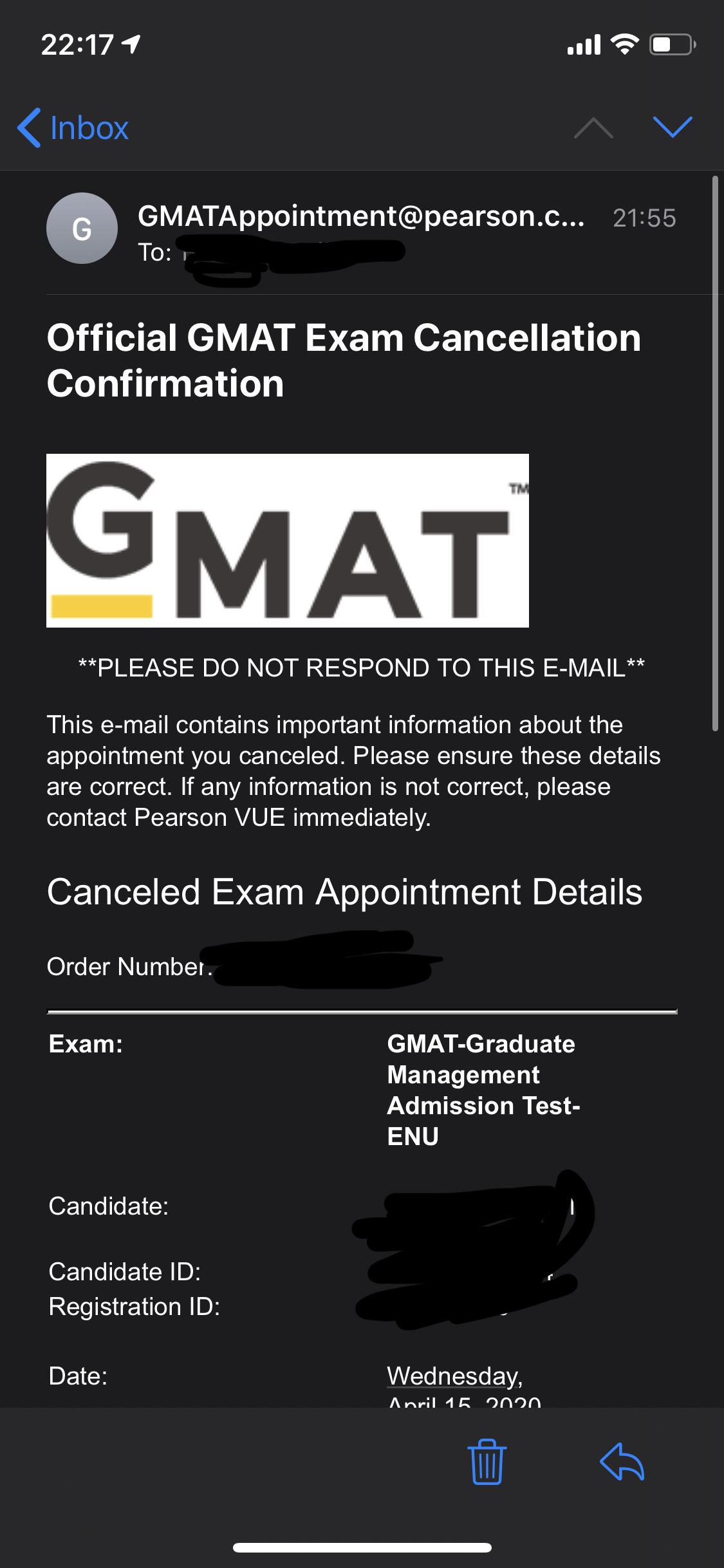 GMAT Automatically Canceled r/GMAT