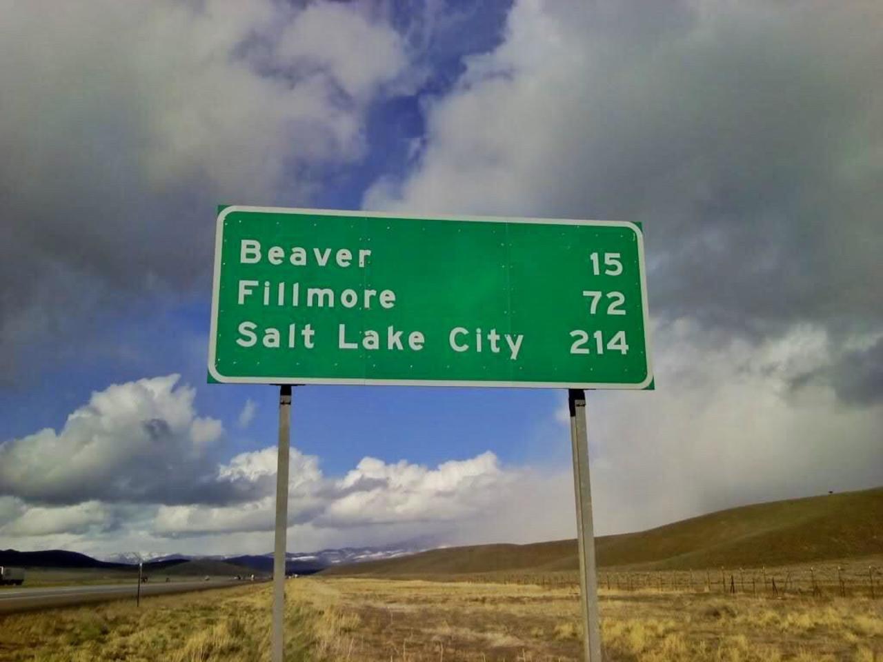 Heading south in Utah on interstate 15 there are subsequent towns