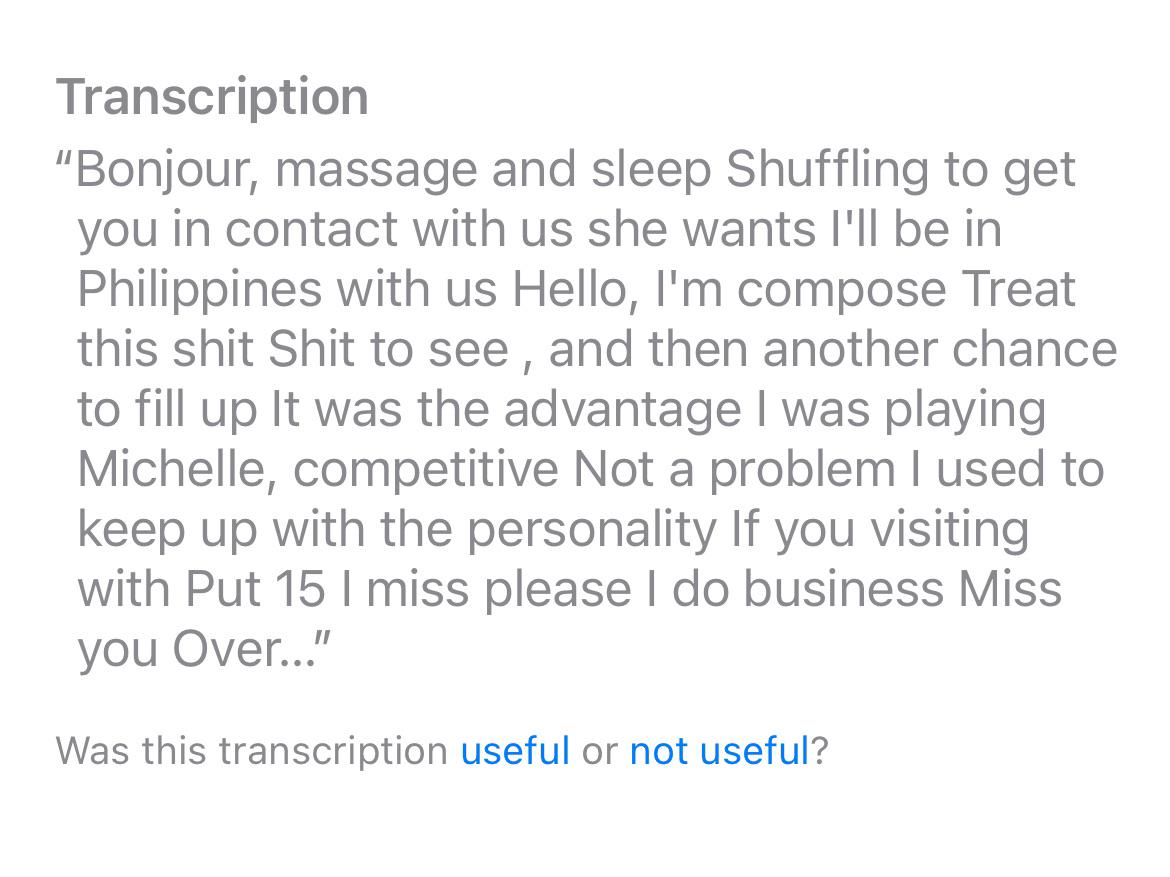 iPhone Voicemail Transcript r/funny