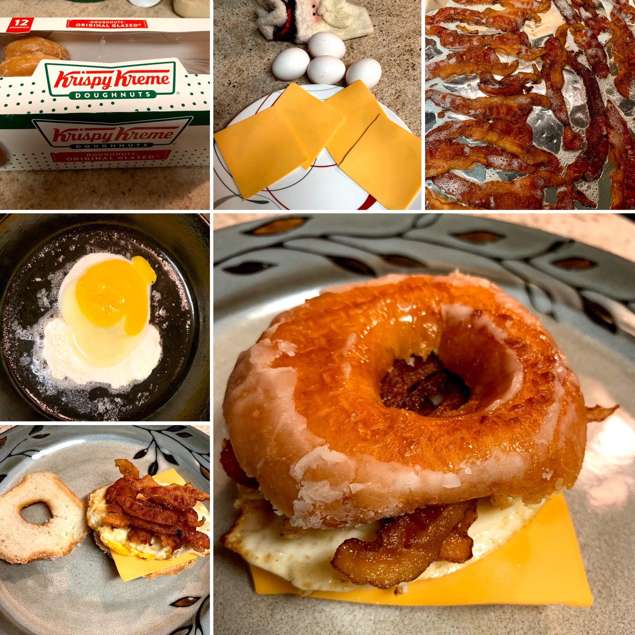 ‪When life hands you Krispy Kreme doughnuts 🍩 , bacon 🥓, eggs 🥚 and