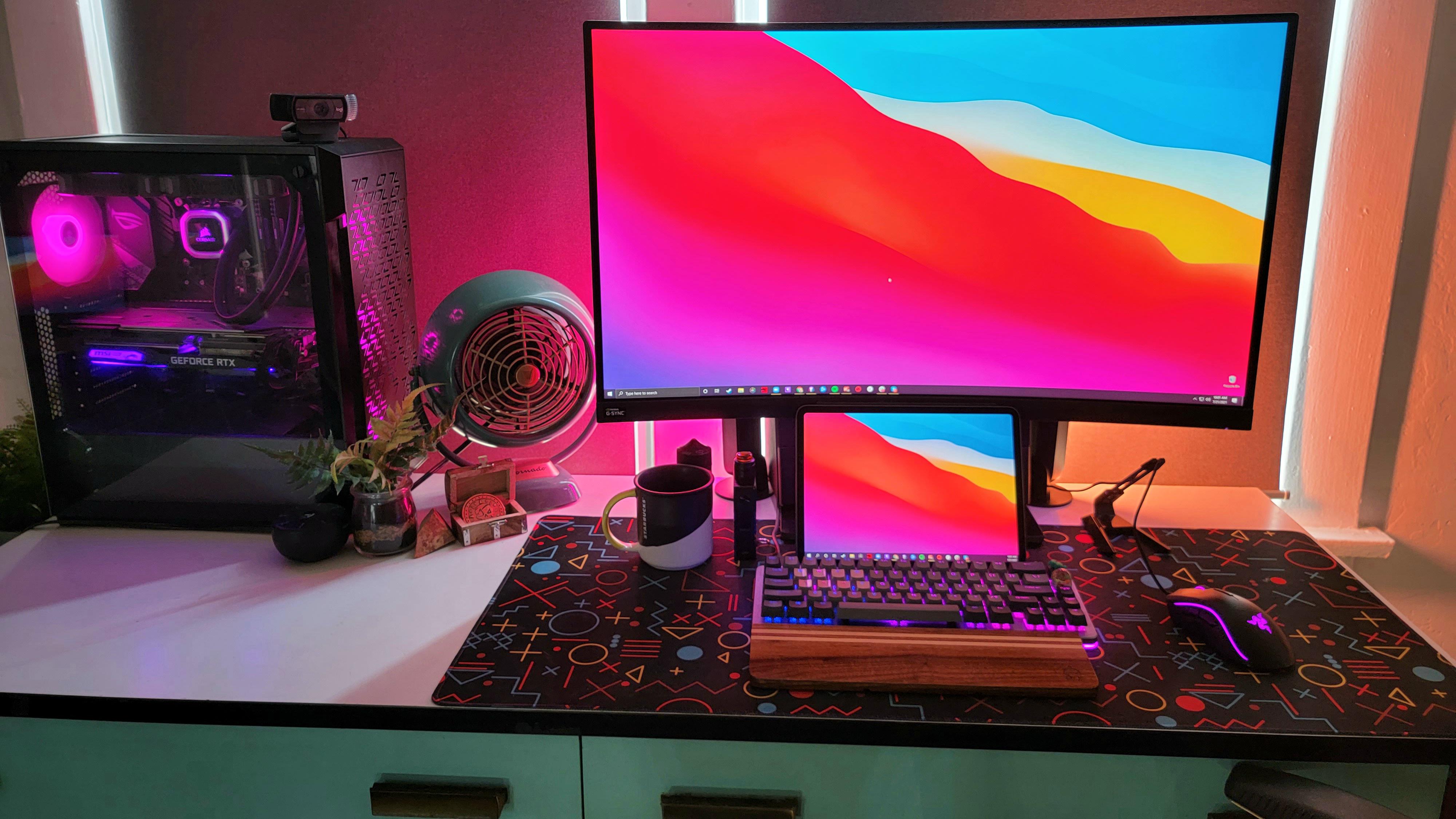 When you can't mount your monitor to your desk so you figure out how