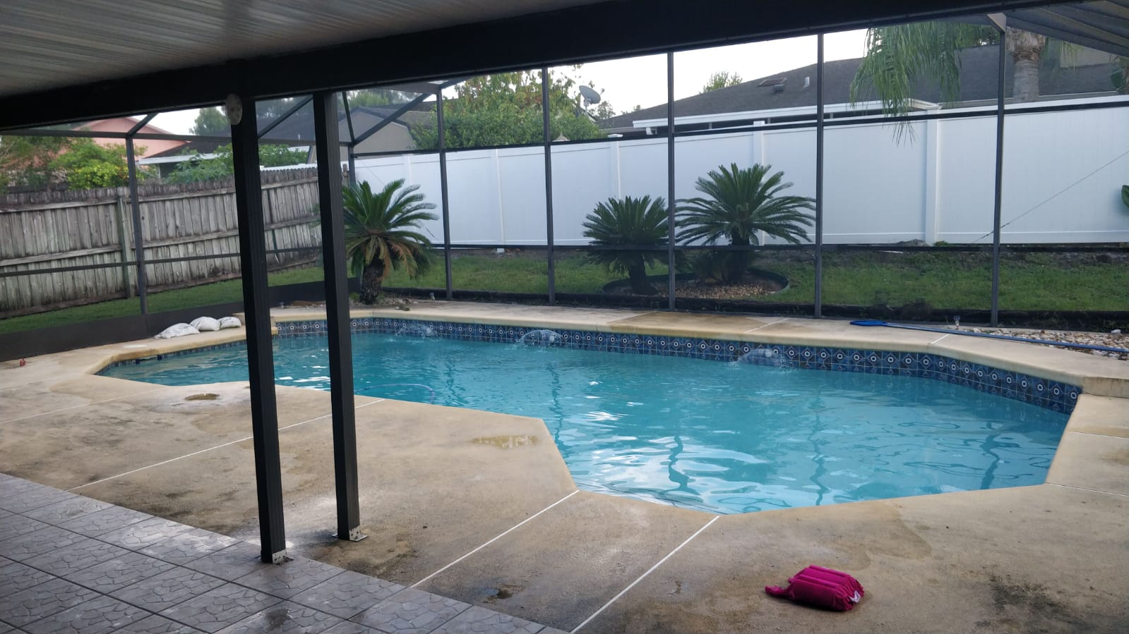 How do I powerwash the concrete around my pool? Wouldn't getting water