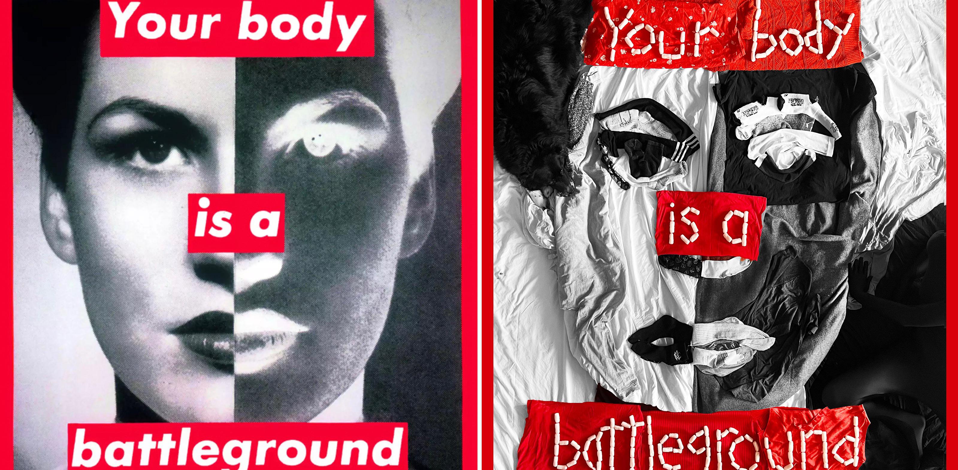 ♥️♥️♥️ Barbara Kruger, “Your body is a battleground”, the original