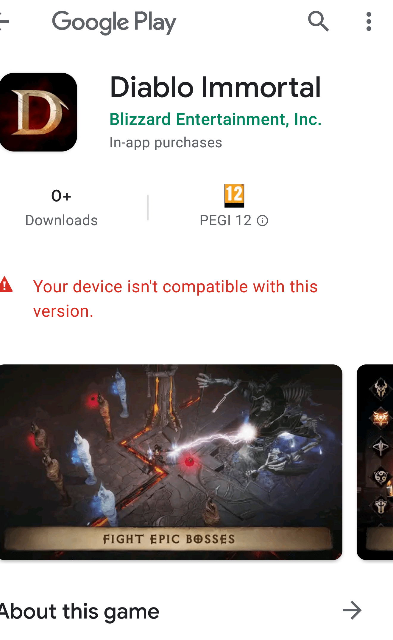 Does this mean my phone won't be able handle Diablo Immortal OR is it