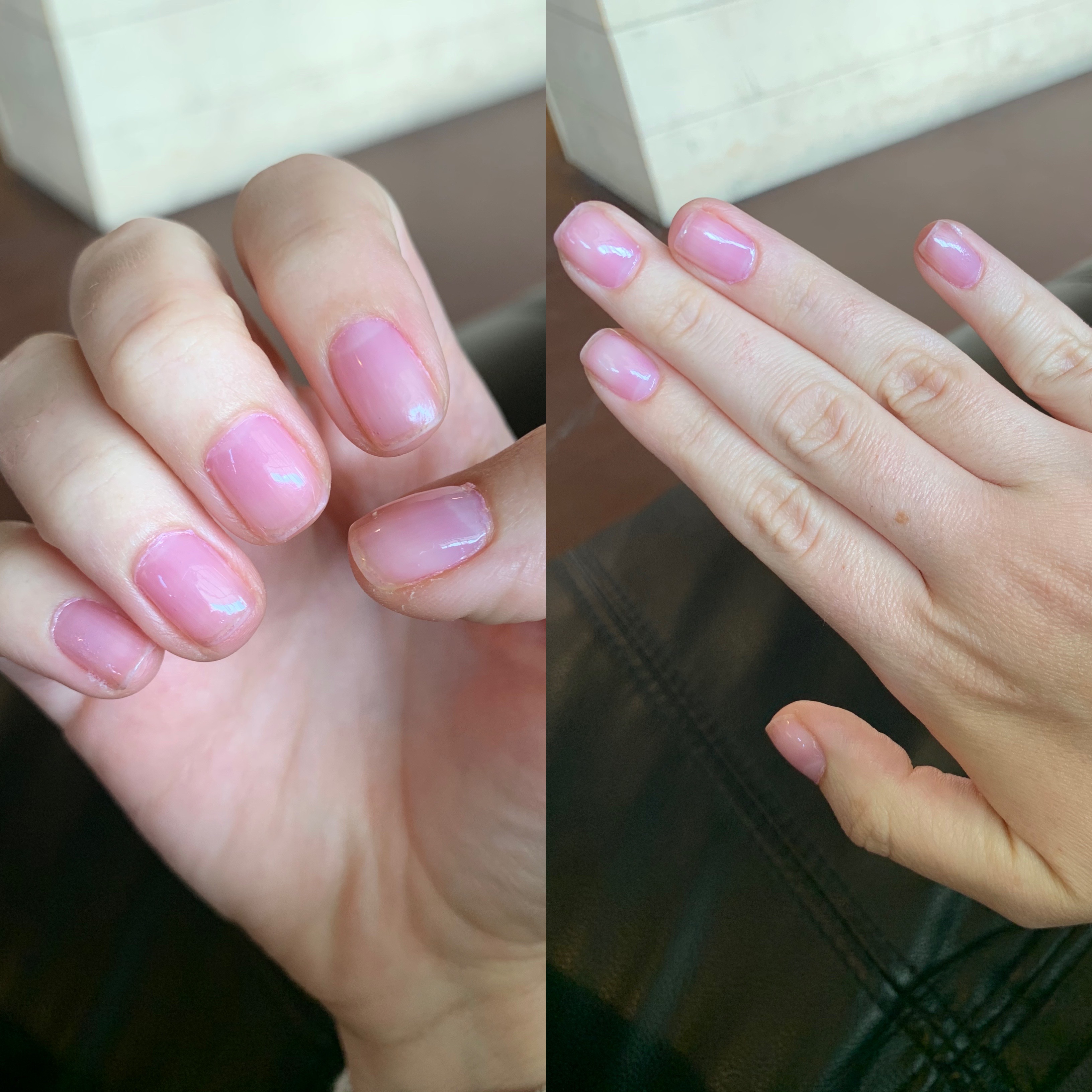 Dior Nail Glow (my favorite nail product) with a top coat. I got gels