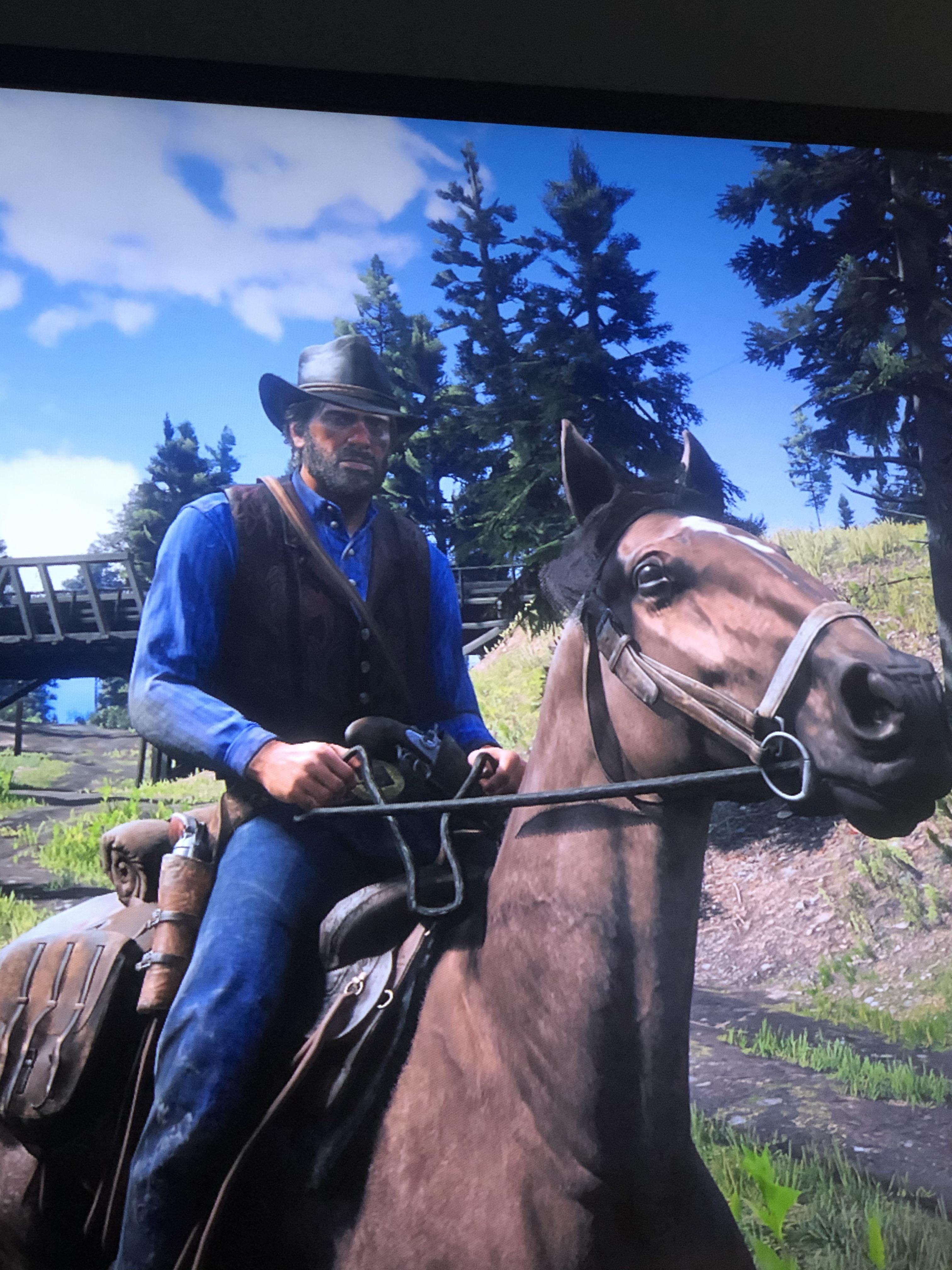 Arthur and his tiger striped bay mustang! (Picture taken by me