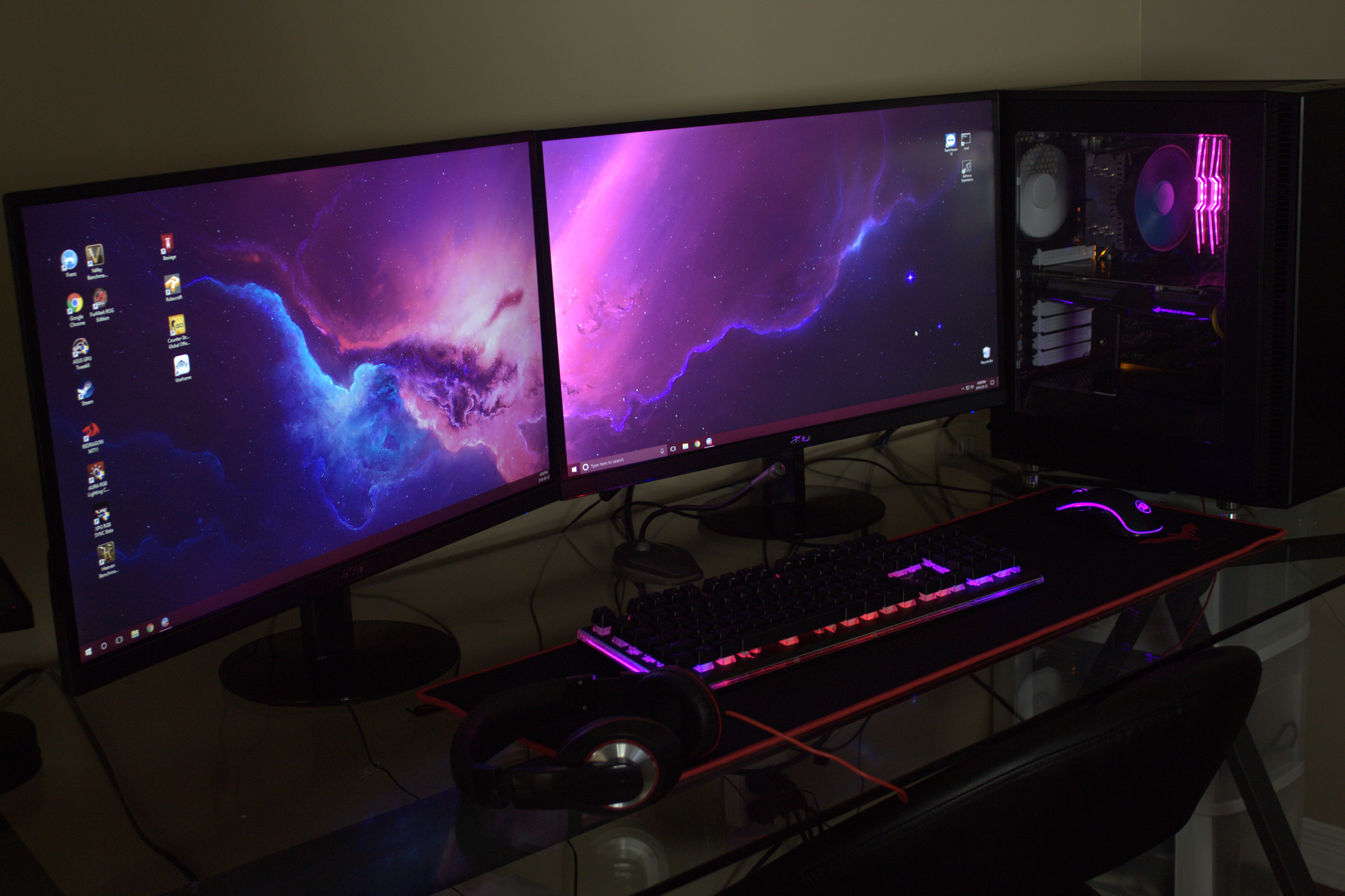 Battlestation on a glass desk! r/battlestations