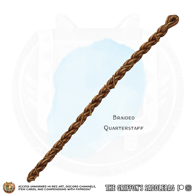 [Art] [OC] {The Griffon's Saddlebag} Braided Quarterstaff Weapon