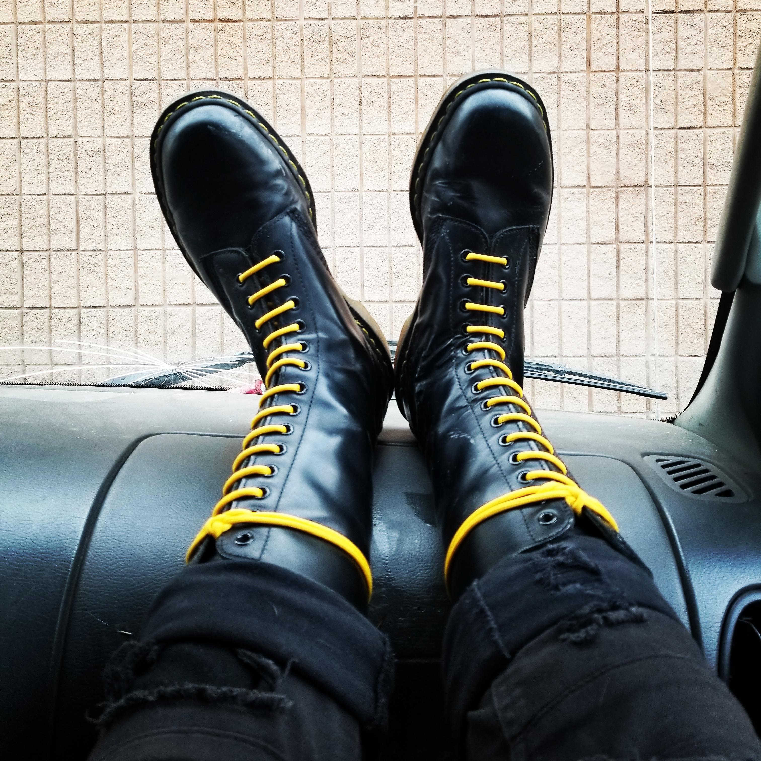 Buy dr martens black yellow laces cheap online