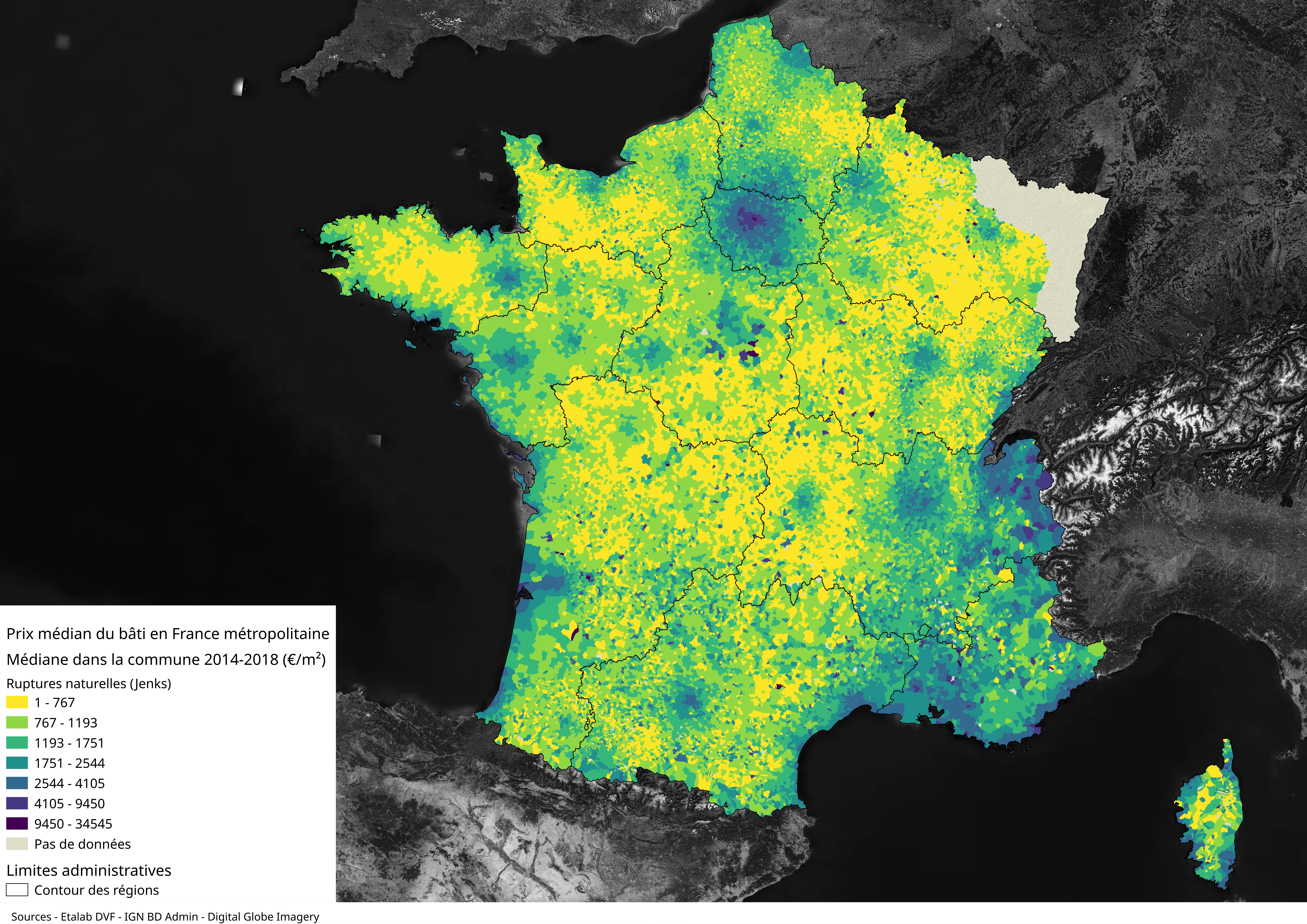 Median house prices in metropolitan France r/MapPorn