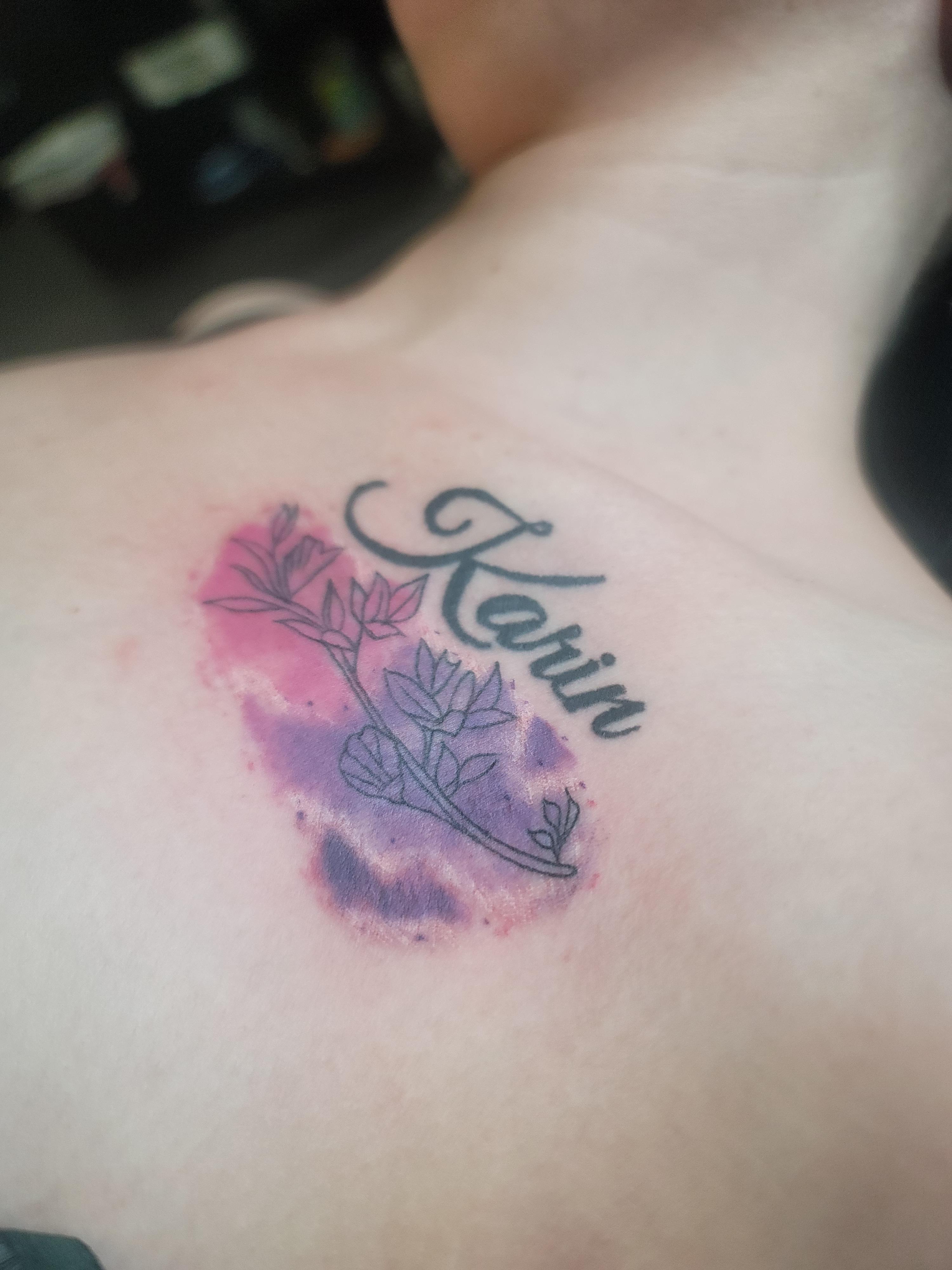 Added a watercolor inspired lilac by Johnny Art and Soul Ink in Phoenix, Az r/tattoo