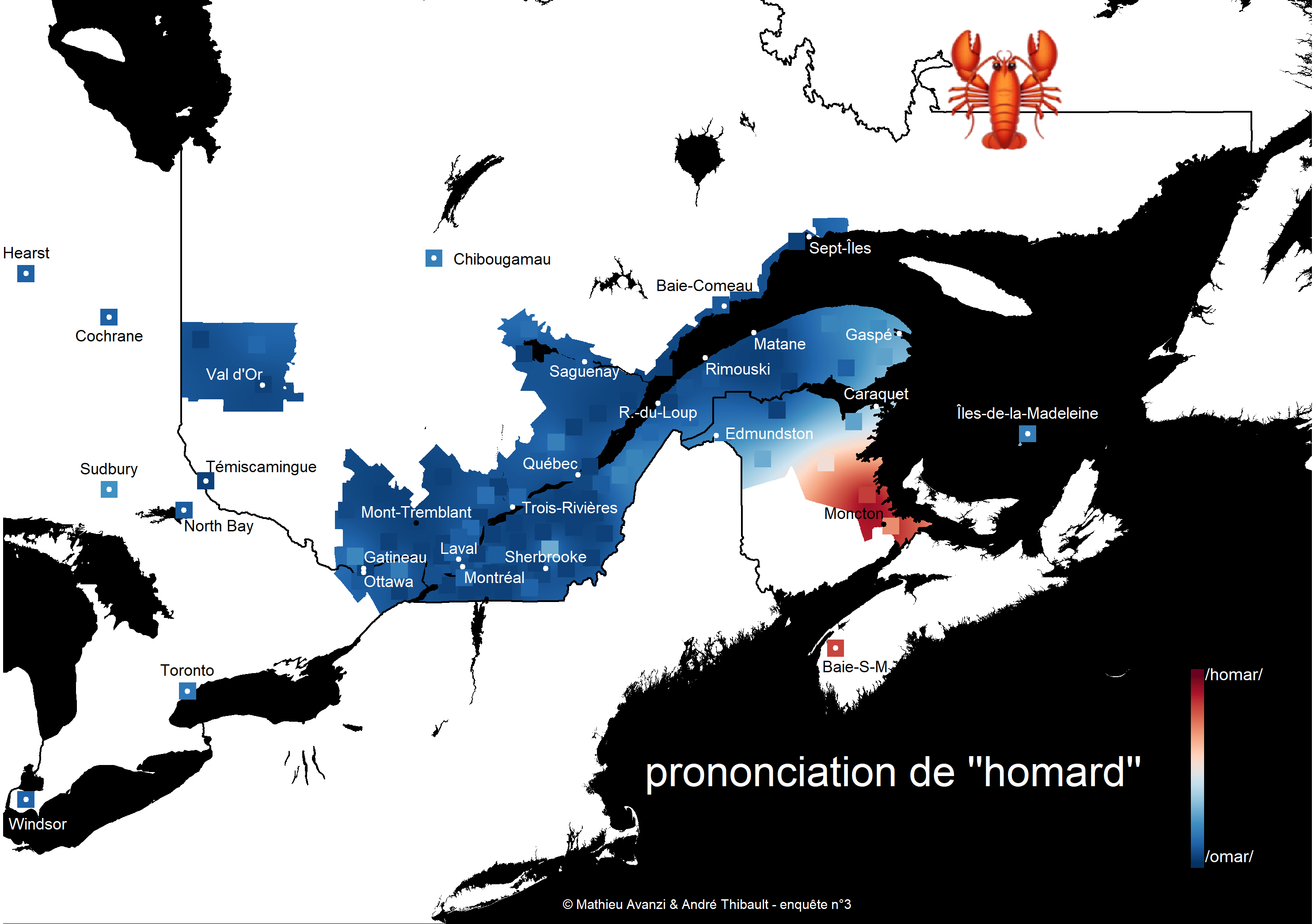 Dans les provinces francophones du Canada, la prononciation du mot 