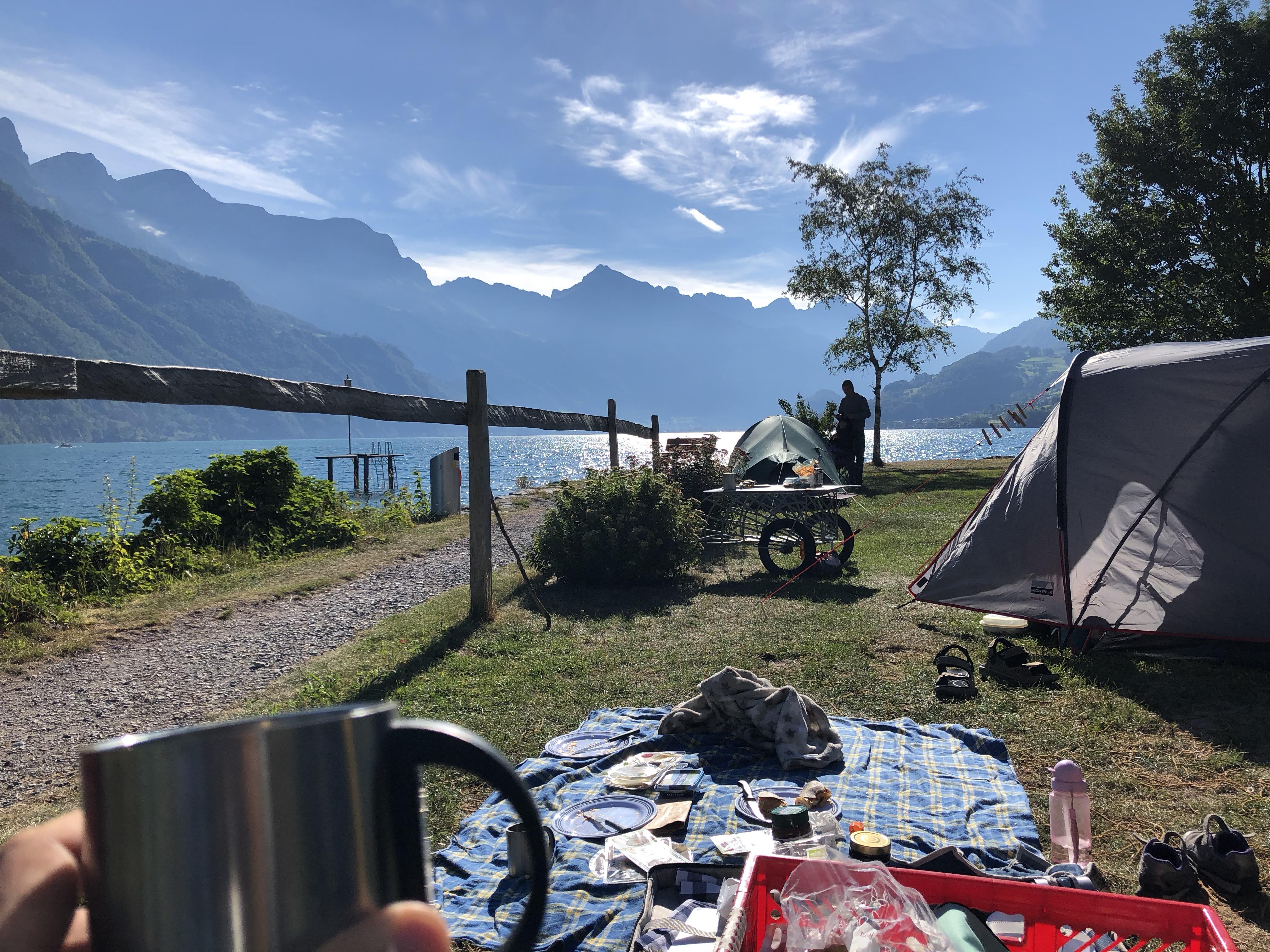 Good morning from Walensee, Swiss Alps! r/camping