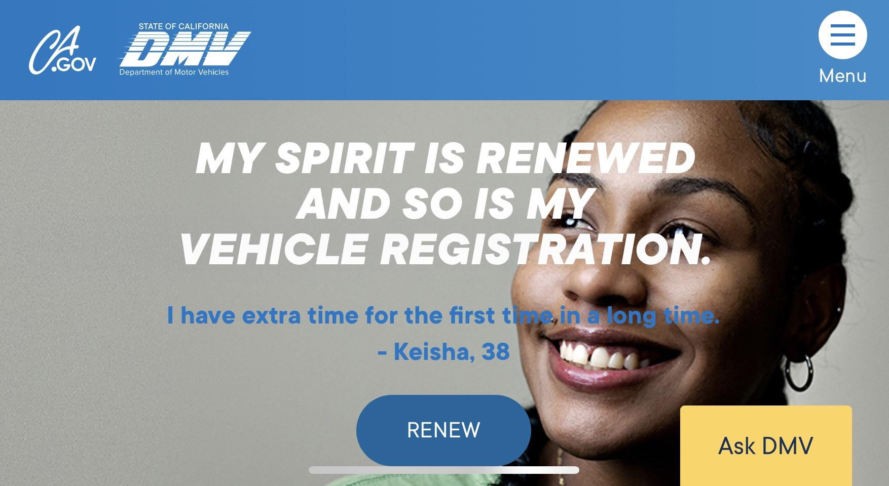 to make a believable quote from Keisha about renewing her registration
