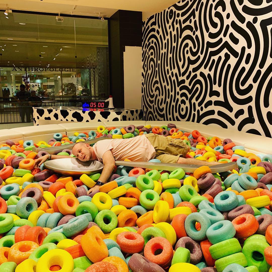 PsBattle A man with his giant cereal bowl and spoon.