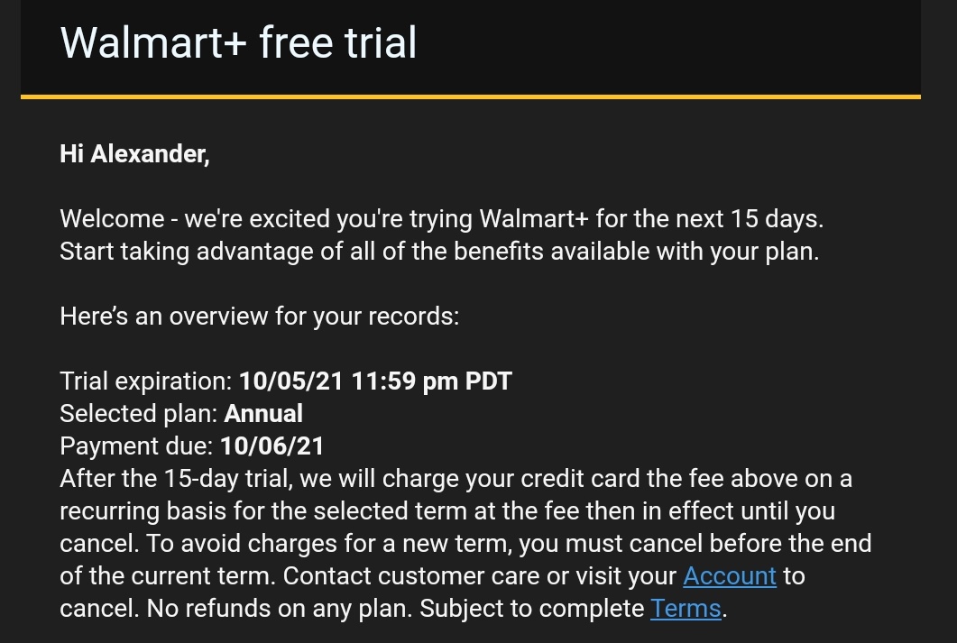 WTF? Did WalMart just automatically signed me up for the Walmart+ and