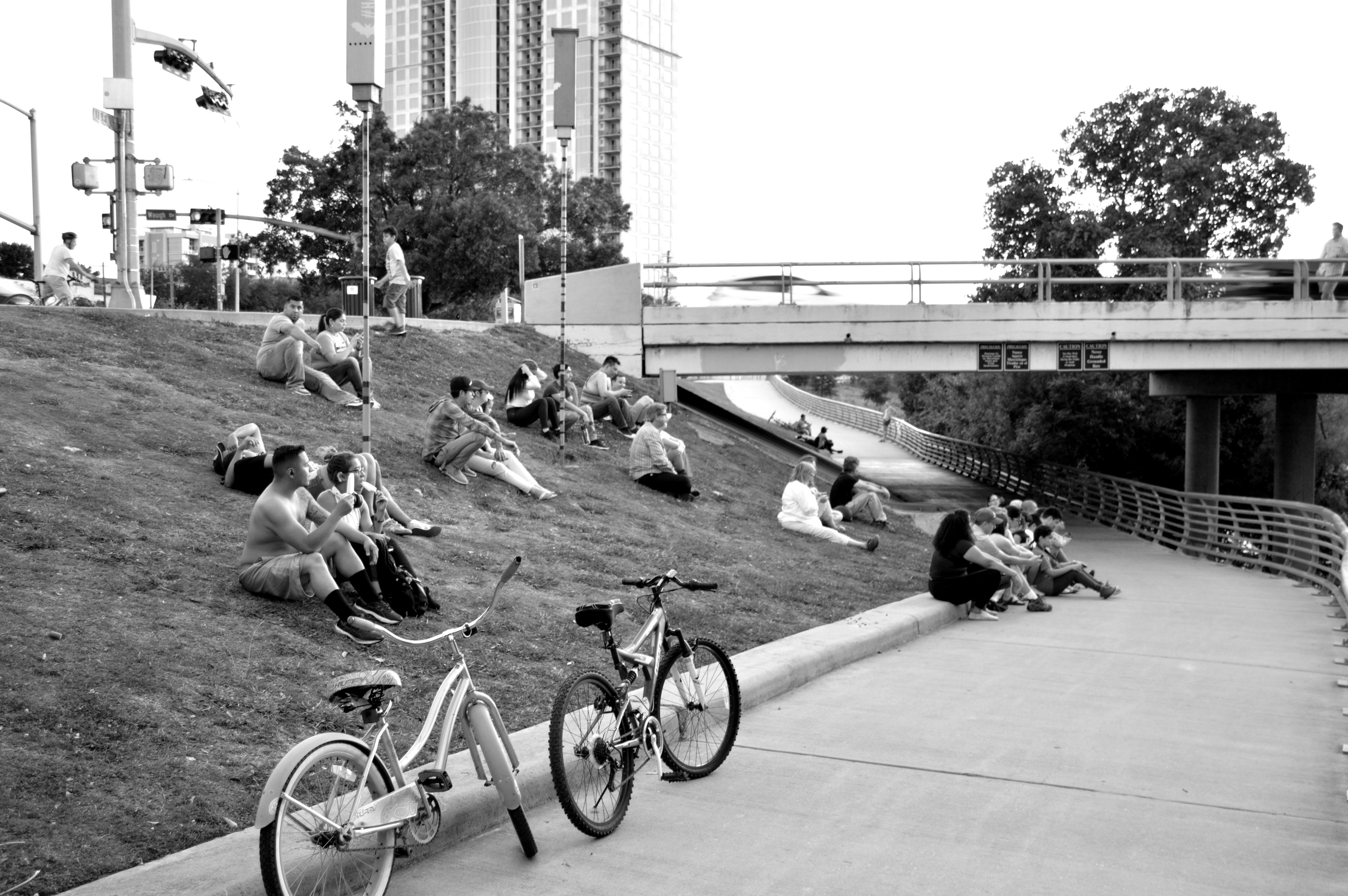People waiting for the bats to come out. r/houston