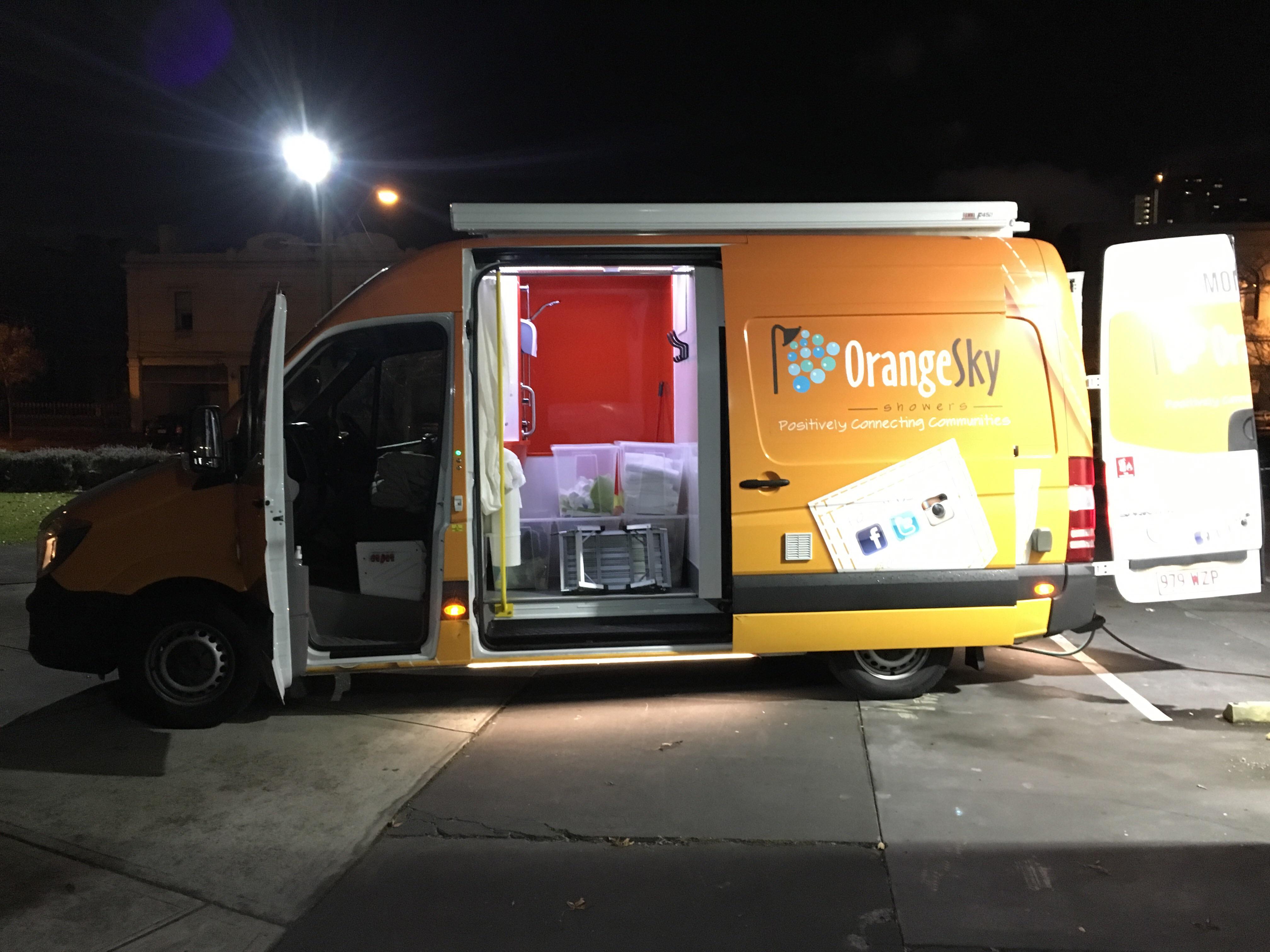 Shower Van for homeless i volunteer for group called orange sky, we