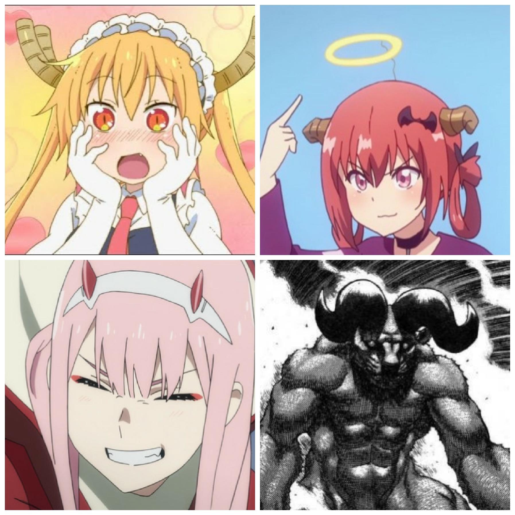 Cute anime girls with horns