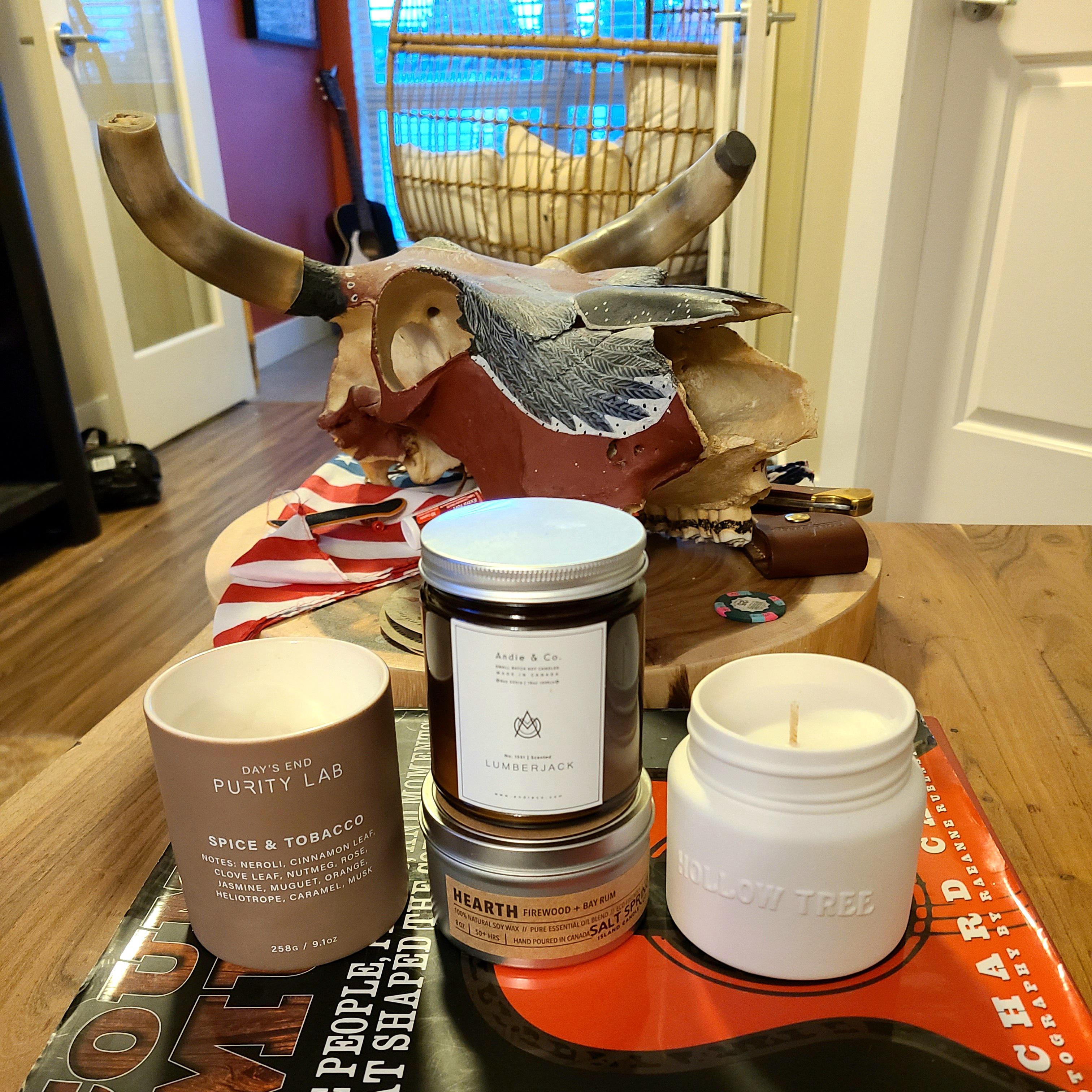 a few of my favorites. purity lab spice and tobacco, Andie & Co Lumber