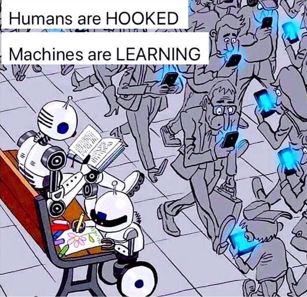 Only robots read and draw, only humans use phones and are dumb r
