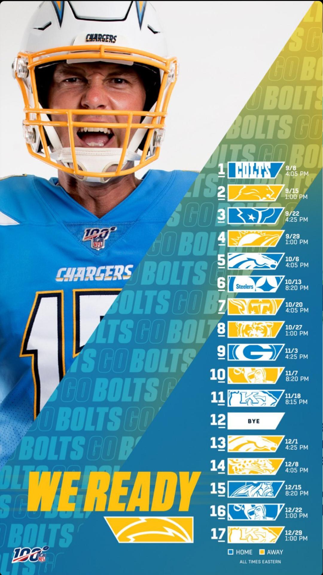 Printable 2022-2023 Los Angeles Chargers Schedule Template.