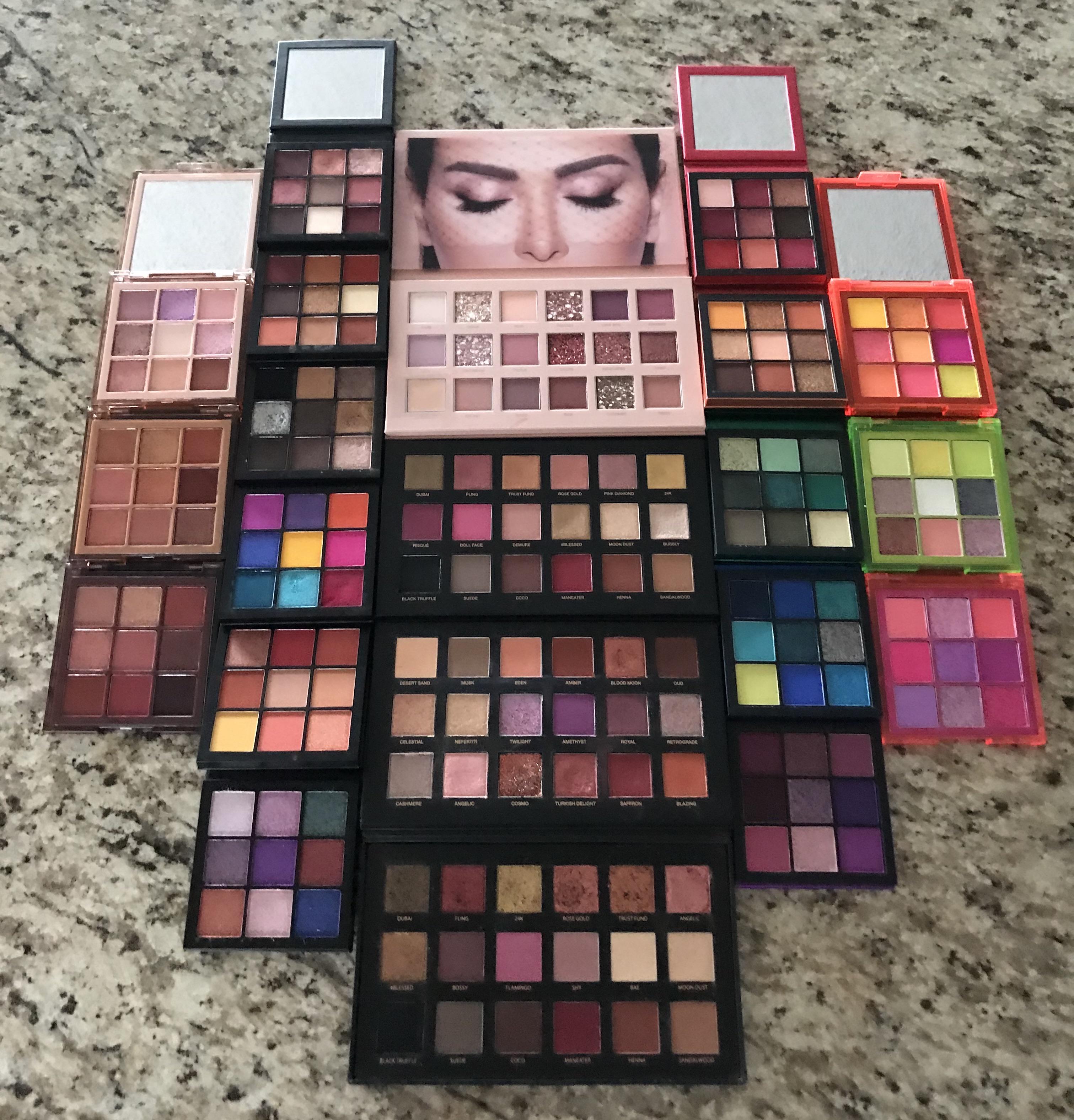 Huda Beauty eyeshadow palettes 🎨 r/makeupflatlays